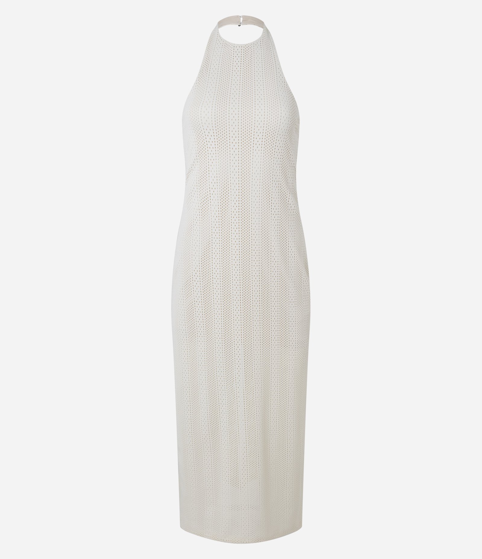 Vestido Midi em Poliamida Texturizada com Decote Frente Única Off White 7