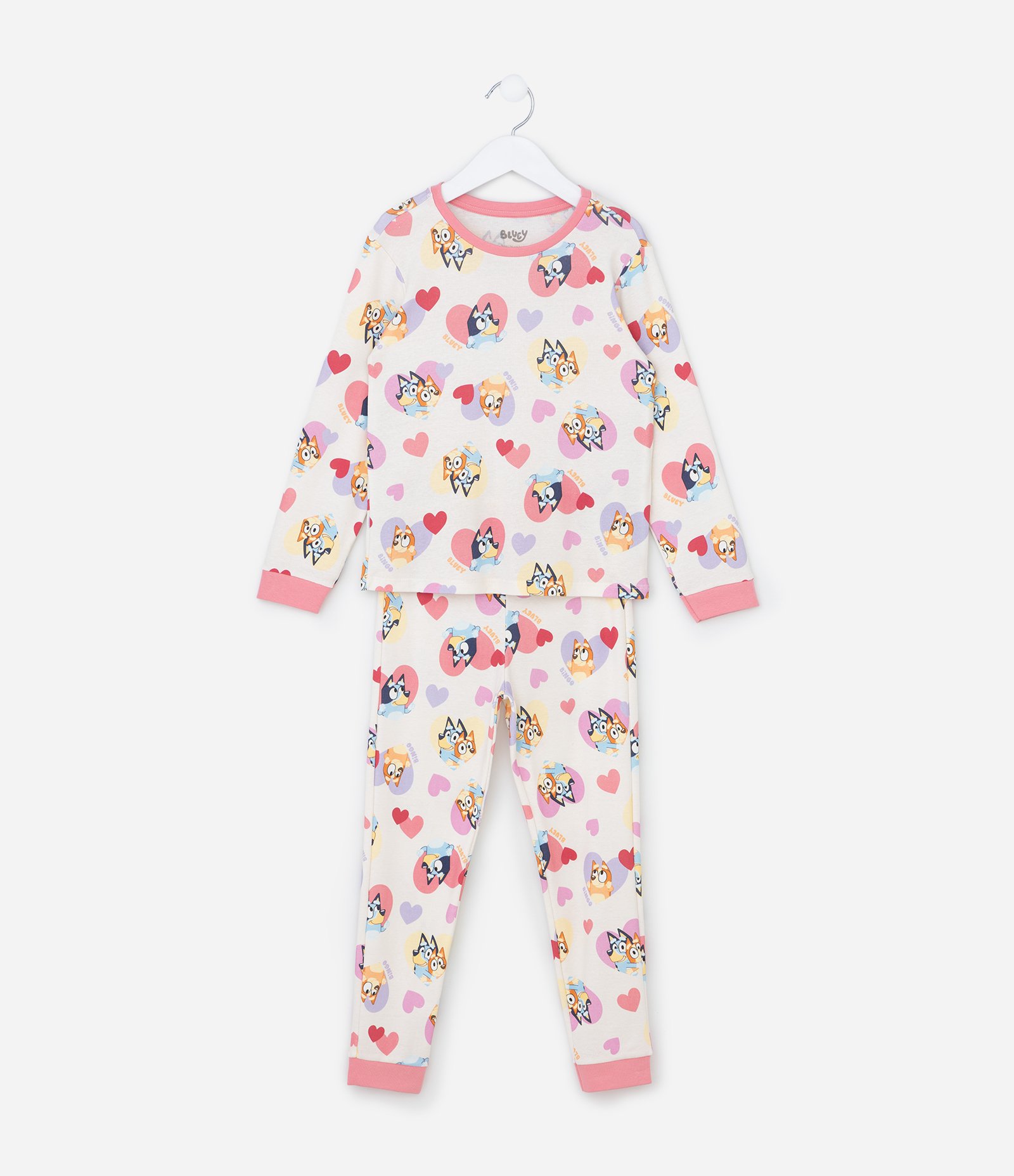 Pijama Infantil com Estampa Bluey e Bingo - Tam 3 a 8 Anos Off White 1