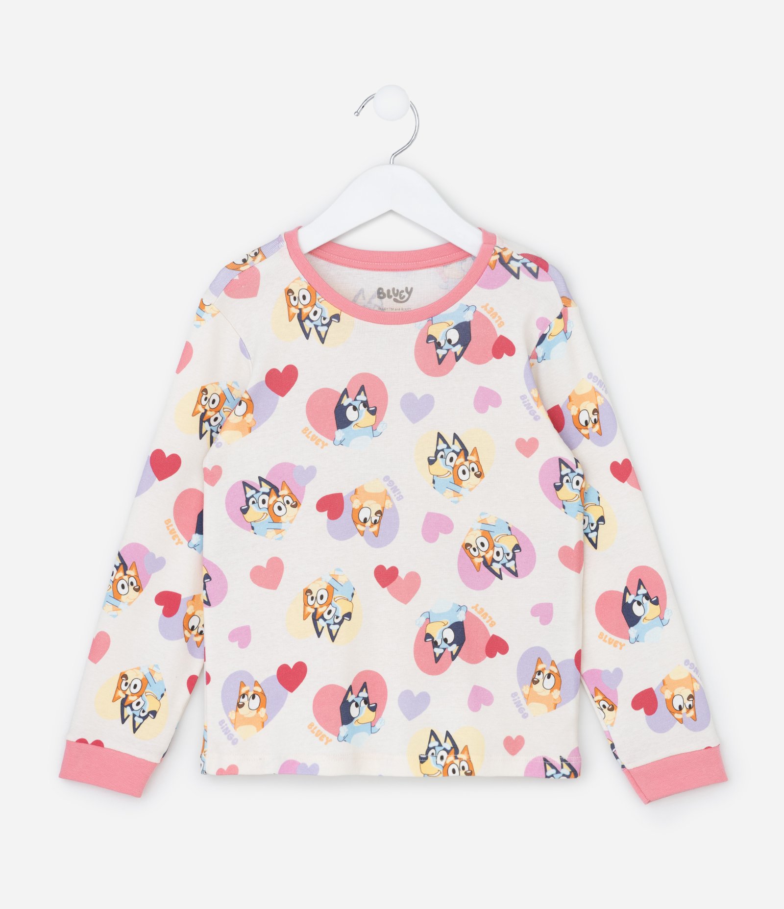 Pijama Infantil com Estampa Bluey e Bingo - Tam 3 a 8 Anos Off White 2