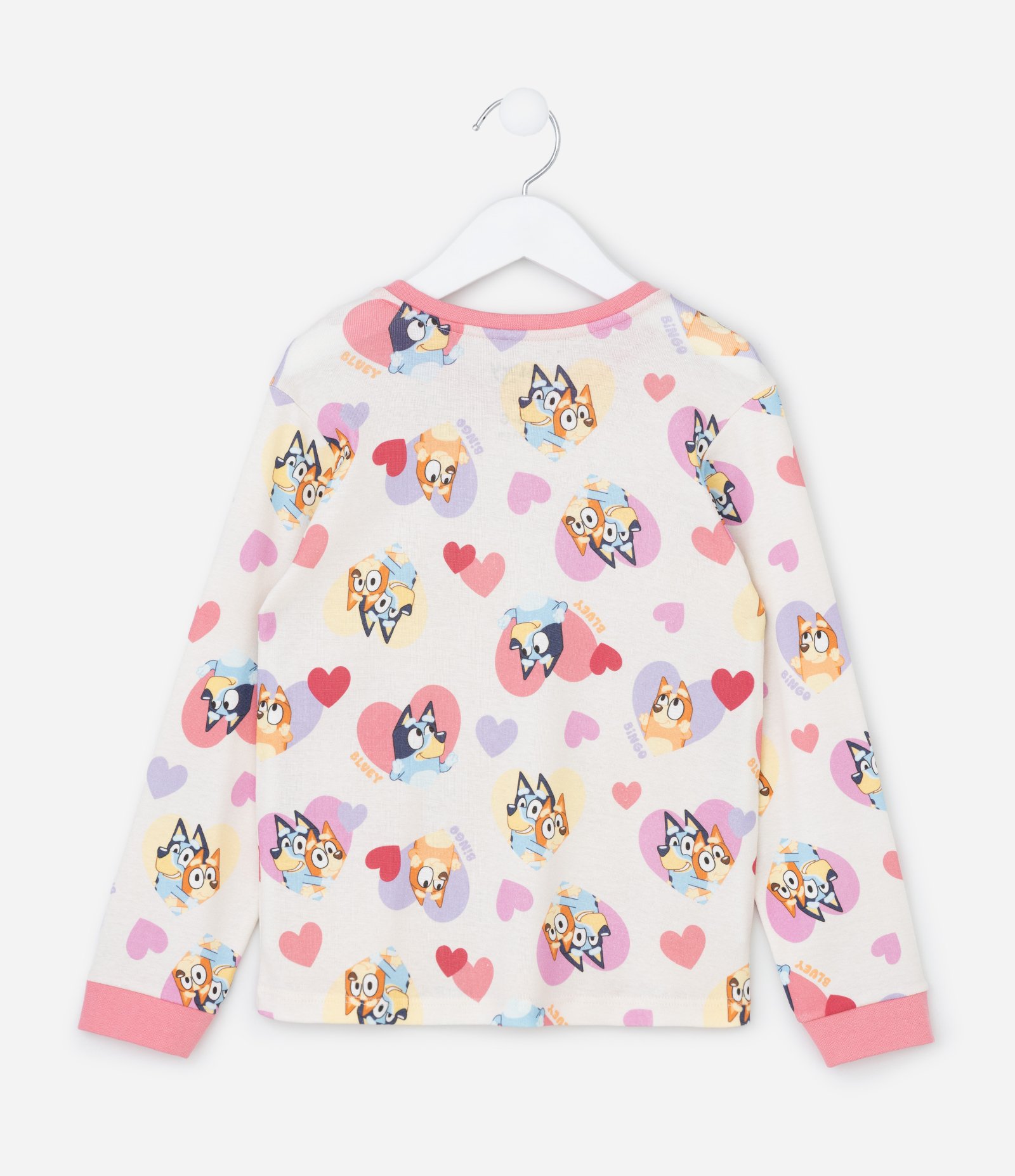 Pijama Infantil com Estampa Bluey e Bingo - Tam 3 a 8 Anos Off White 3