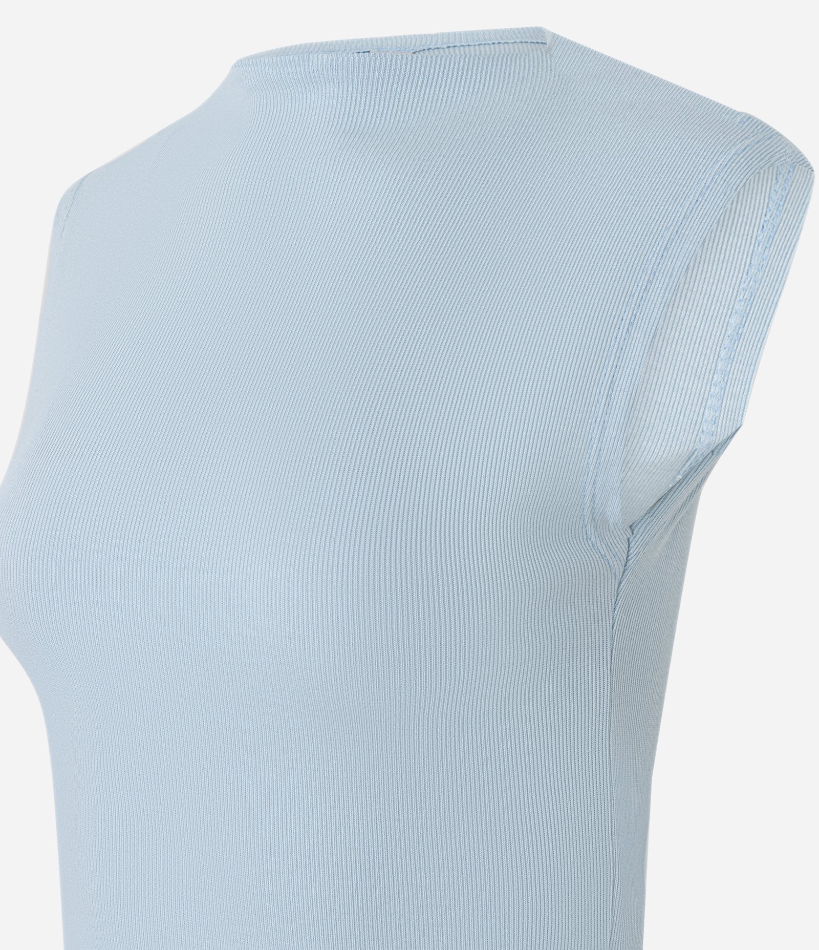 Blusa Canelada em Ribana com Golinha Alta Azul 6