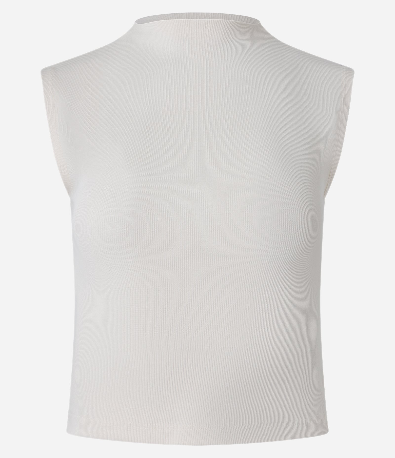 Blusa Canelada em Ribana com Golinha Alta Off White 5