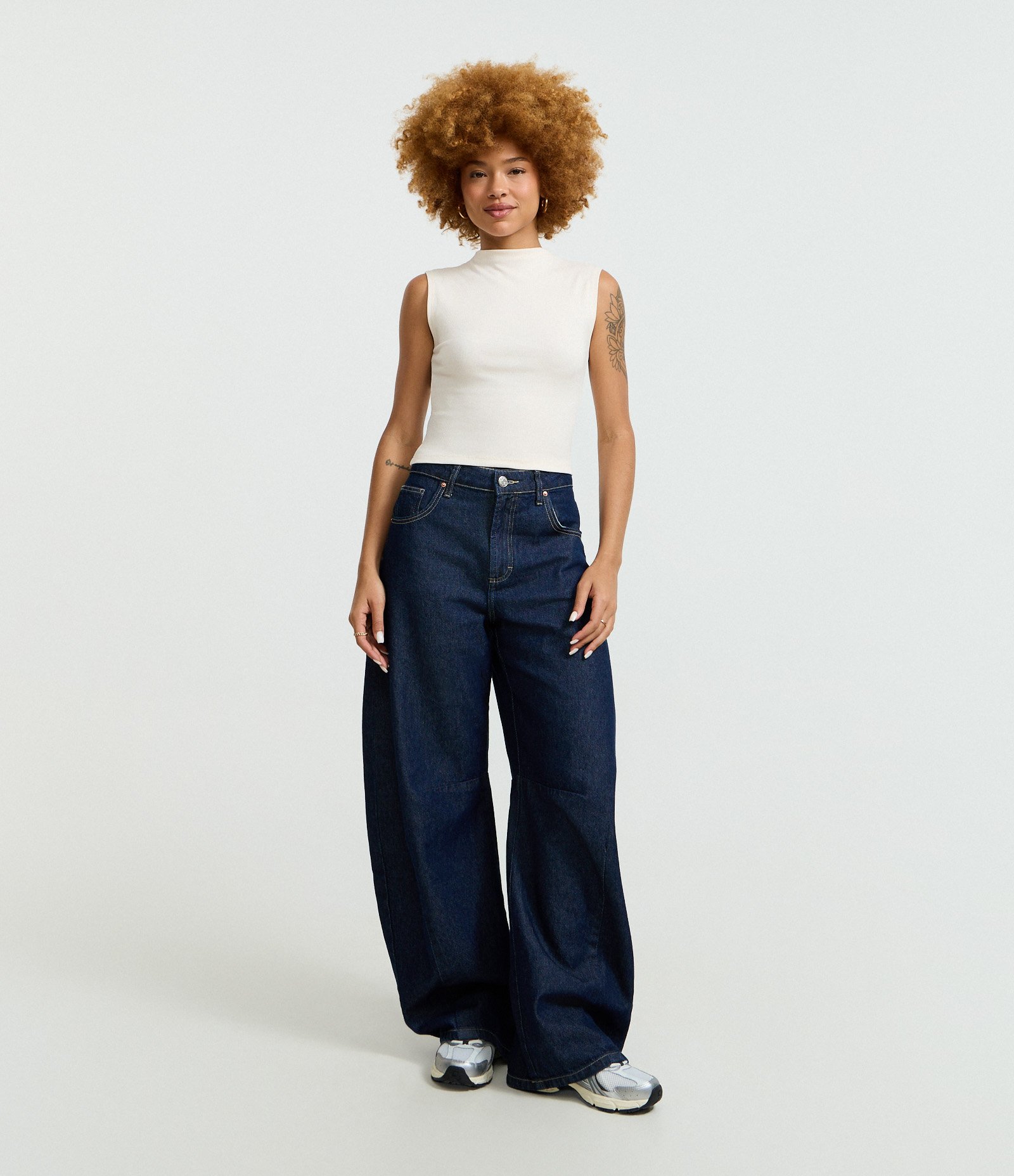 Blusa Canelada em Ribana com Golinha Alta Off White 2