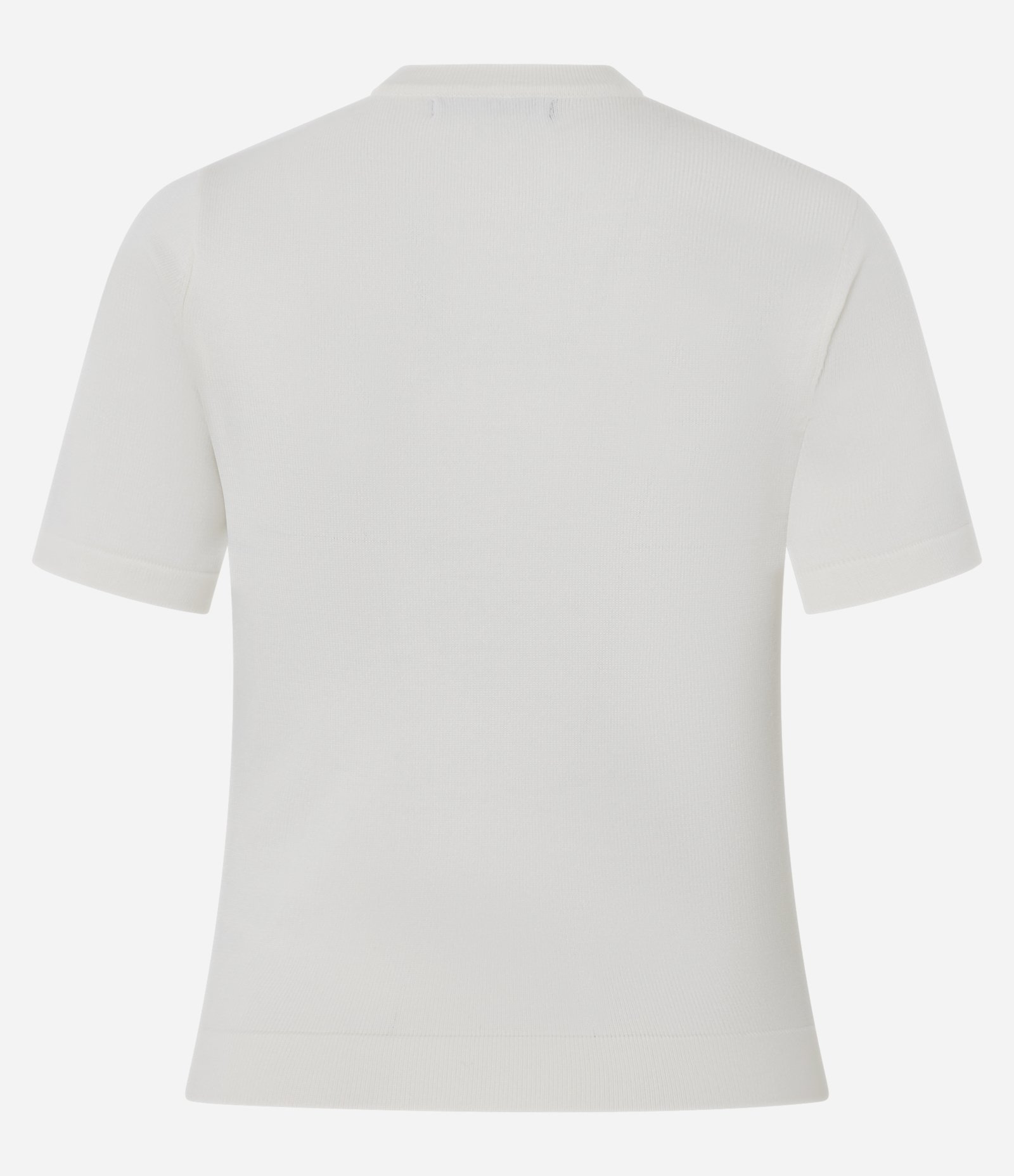 Blusa Manga Curta em Tricô com Laços Aplicados em Relevo Branco 7