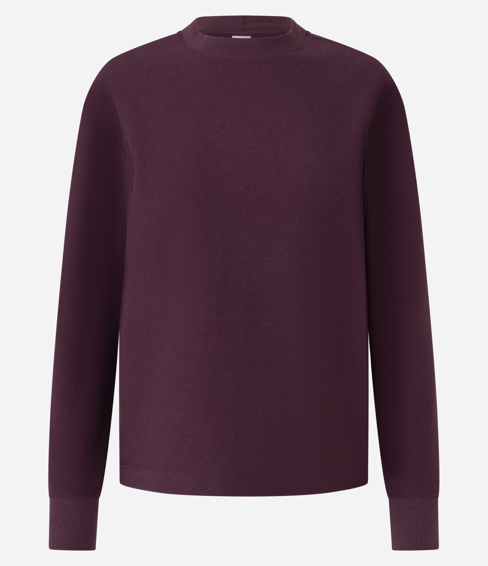 Casaco em Moletom com Efeito de Sarja e Gola Redonda Bordô 5