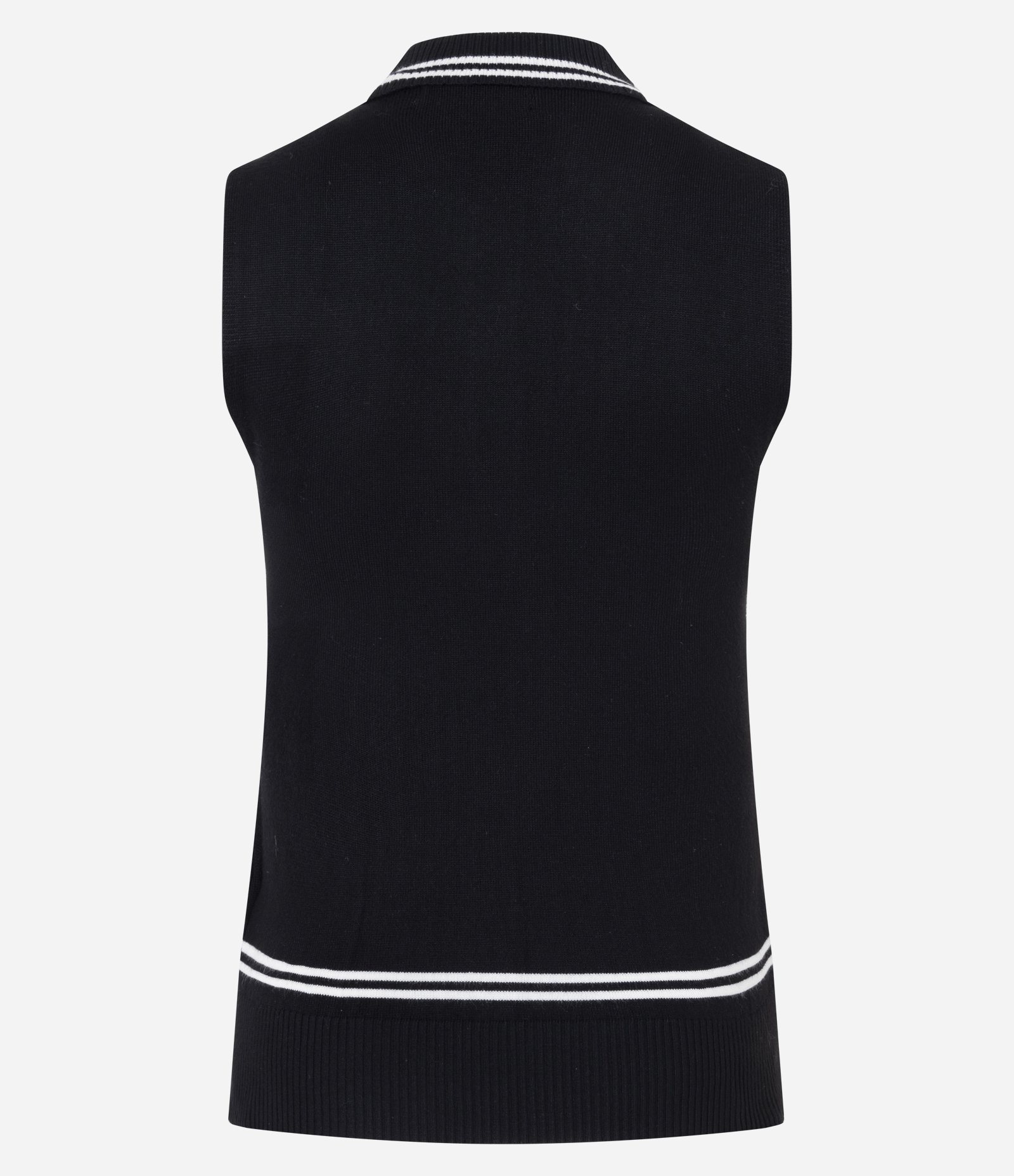 Blusa Manga Curta com Gola Polo em Tricô Preto 3