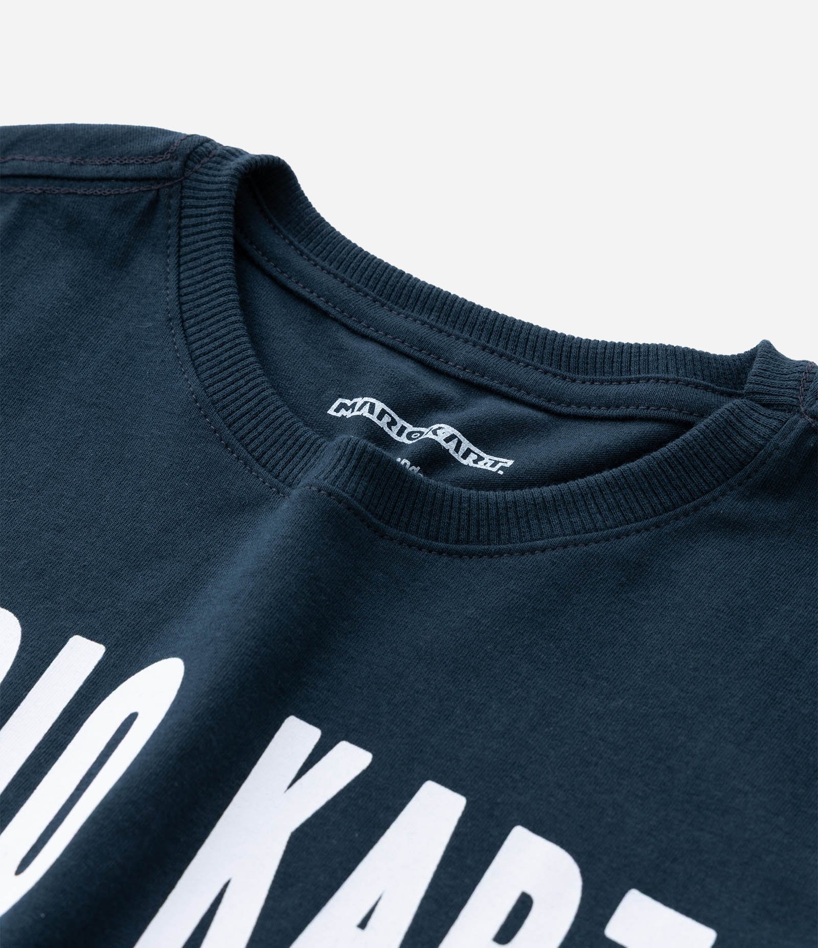 Camiseta Infantil com Estampa Corrida Mario Kart Speed Trial -Tam 4 a 10 anos Azul Escuro 4