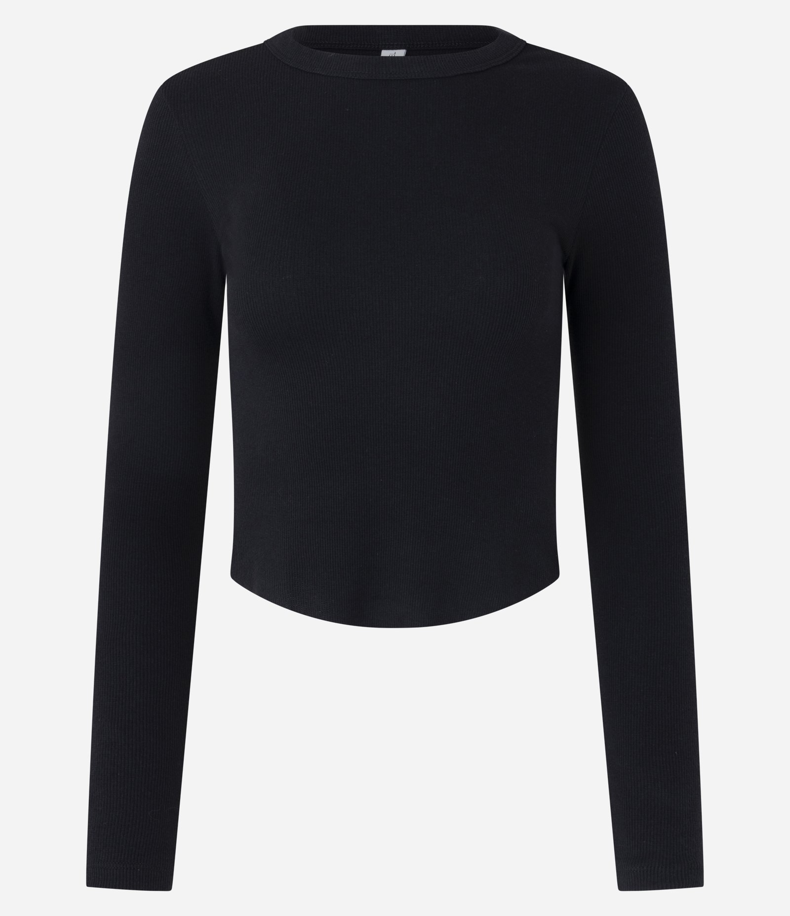 Blusa em Ribana com Barra Arredondada Preto 4