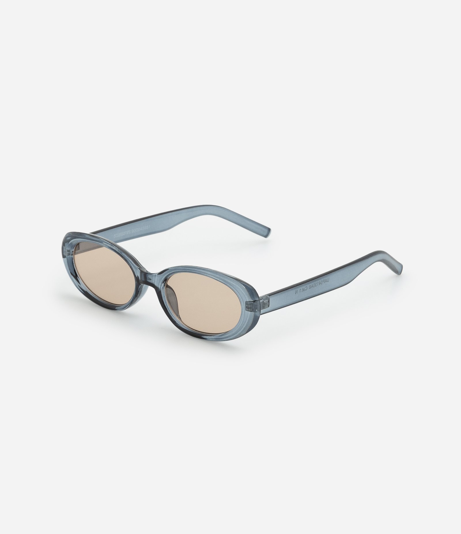 Óculos de Sol Redondo Ovalado com Haste Fina Azul 2