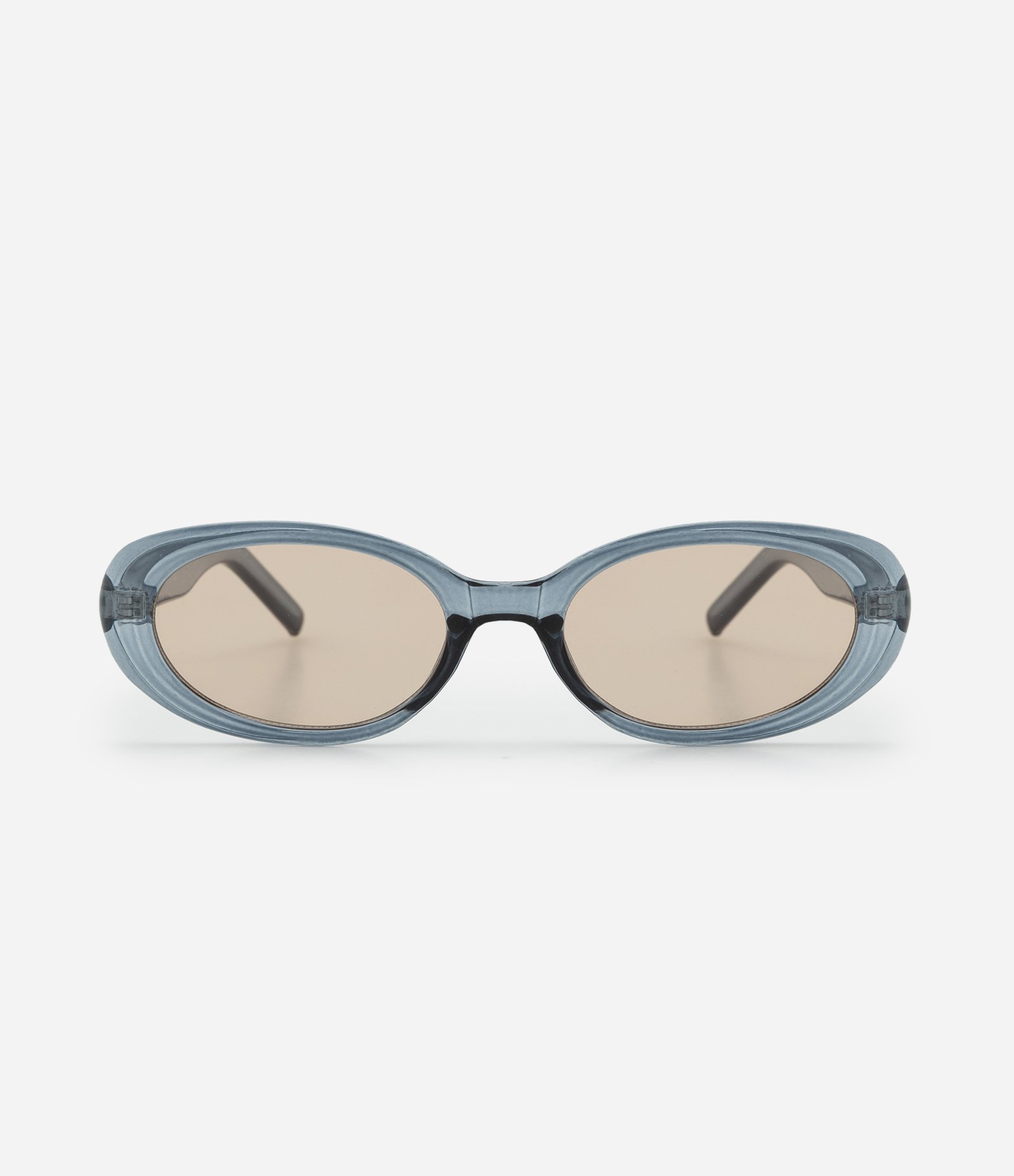 Óculos de Sol Redondo Ovalado com Haste Fina Azul 3