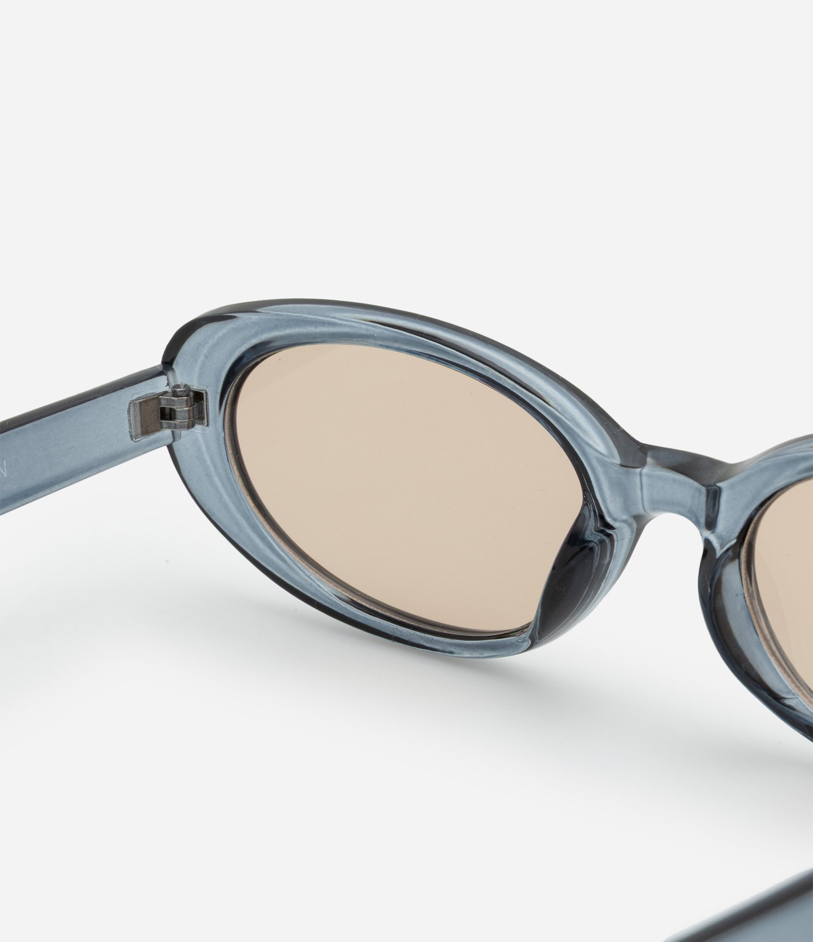 Óculos de Sol Redondo Ovalado com Haste Fina Azul 4