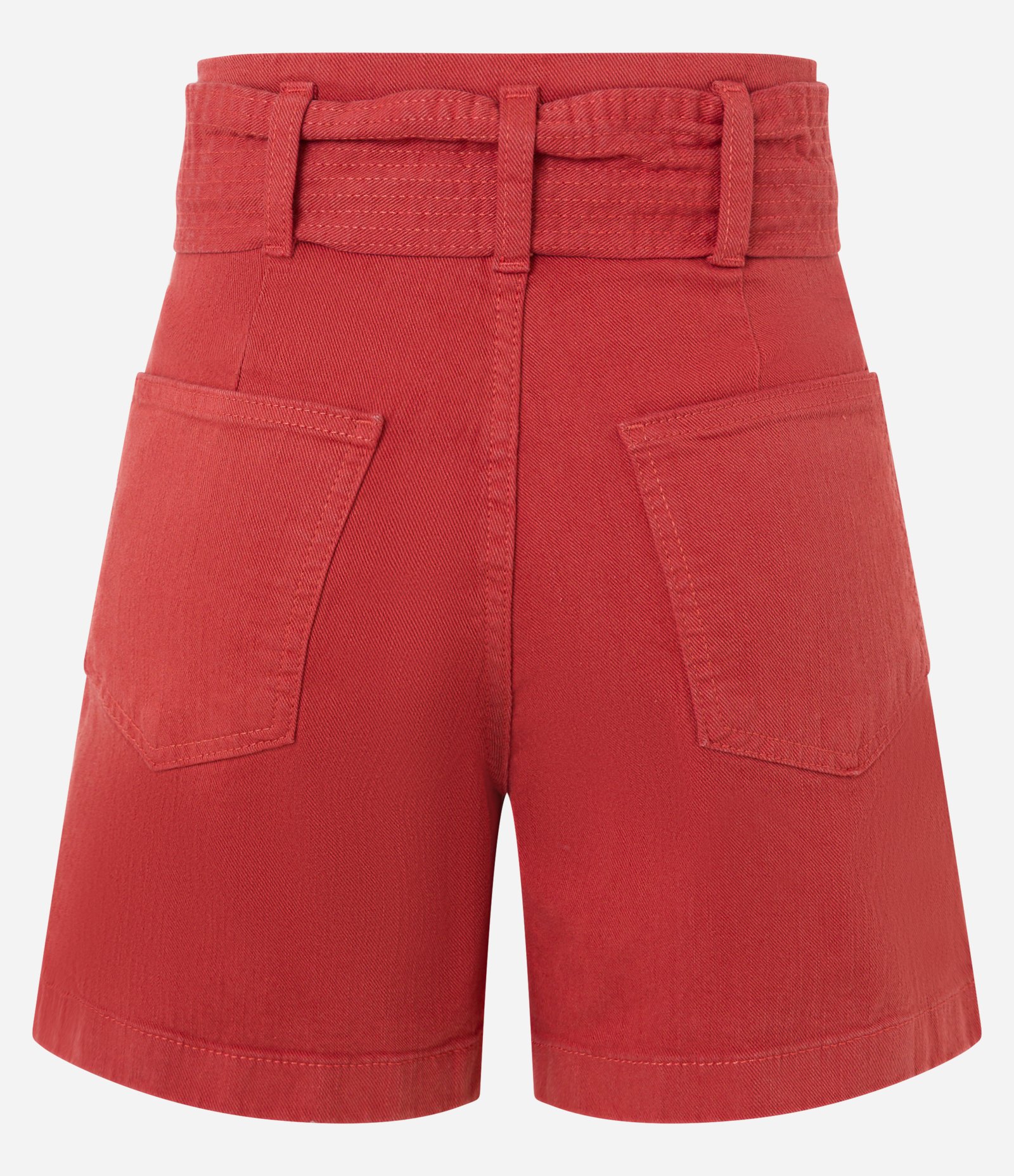 Short Curto em Sarja com Elastano e Cinto Faixa Terracota 6