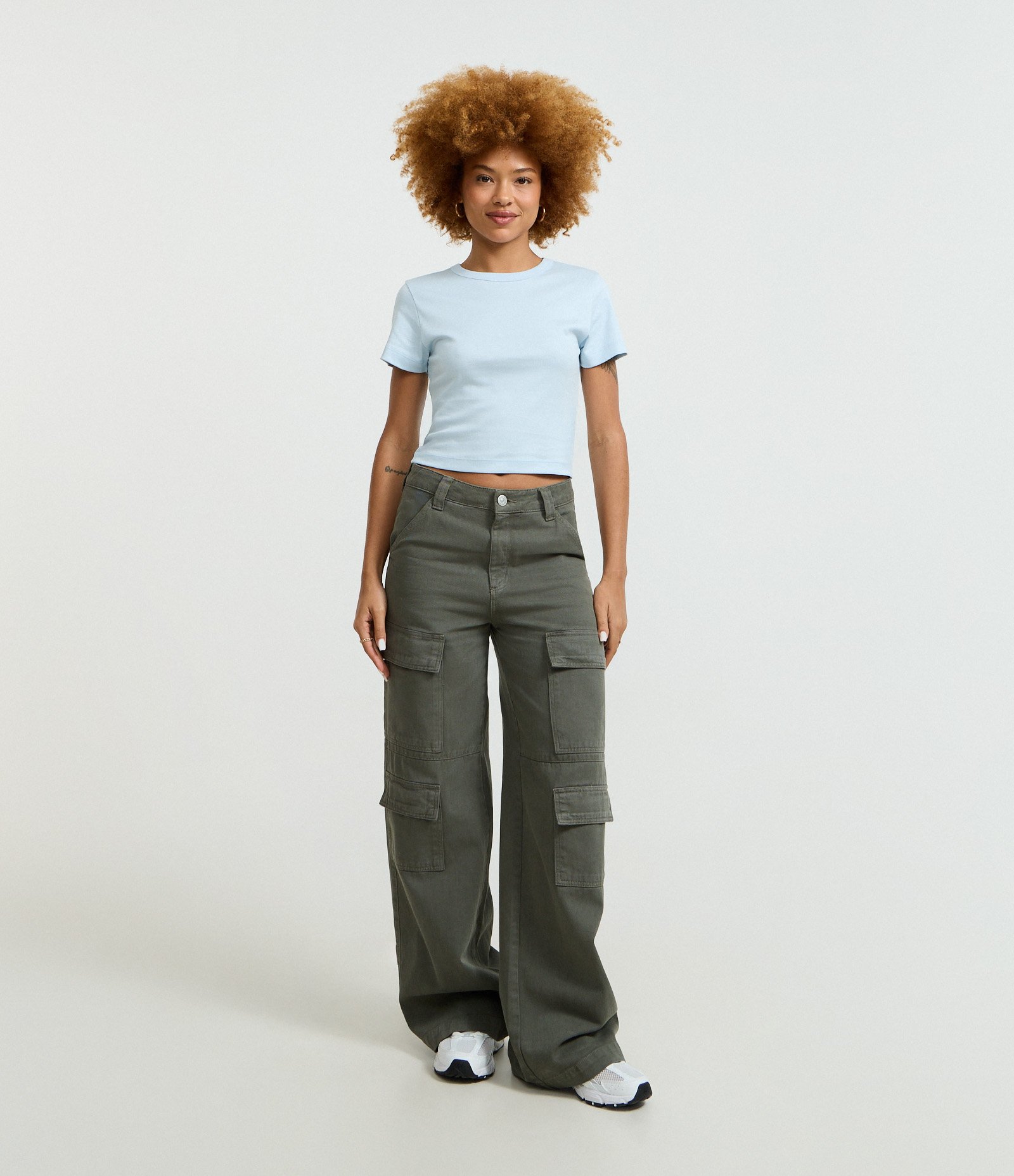 Blusa Cropped em Algodão Interlock Azul 2