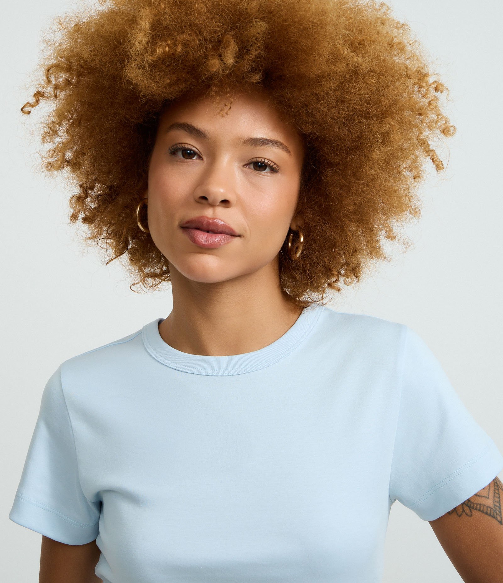 Blusa Cropped em Algodão Interlock Azul 5