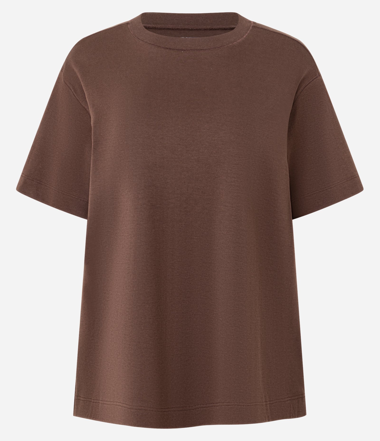 Camiseta Boxy em Algodão com Manga Curta Marrom 6