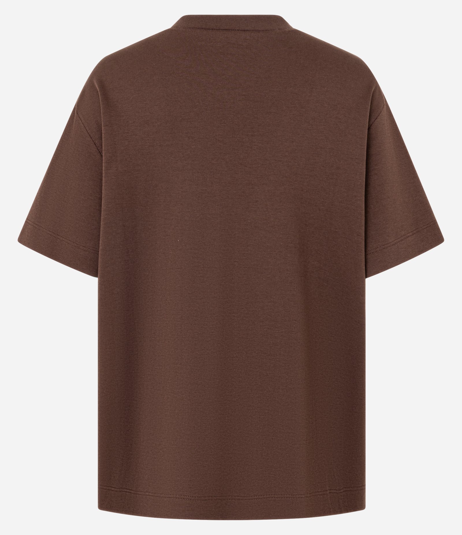 Camiseta Boxy em Algodão com Manga Curta Marrom 7