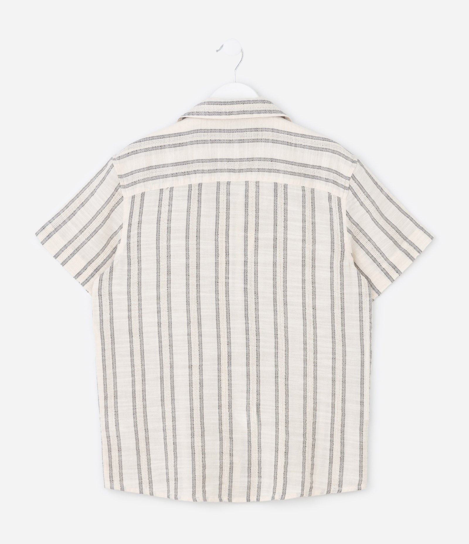 Camisa Infantil Com Listra Texturizada - Tam 5 A 14 Anos Bege Claro 2