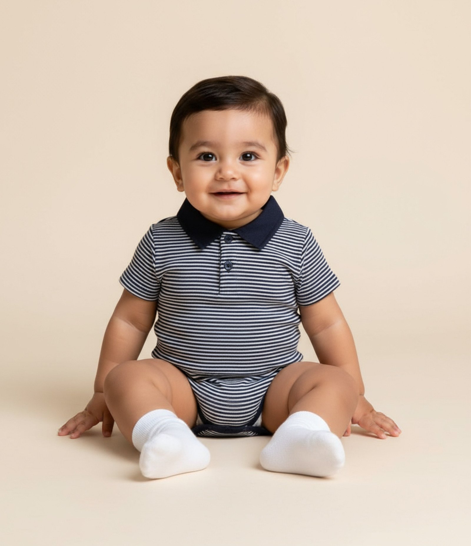 Body Infantil com Estampa Listrada - Tam 0 a 18 Meses Azul 1