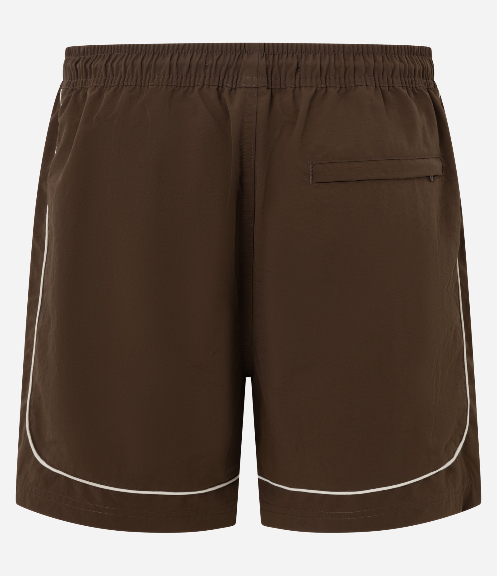 Bermuda Tecnológico Liso com piping contrastante Marrom Escuro 7