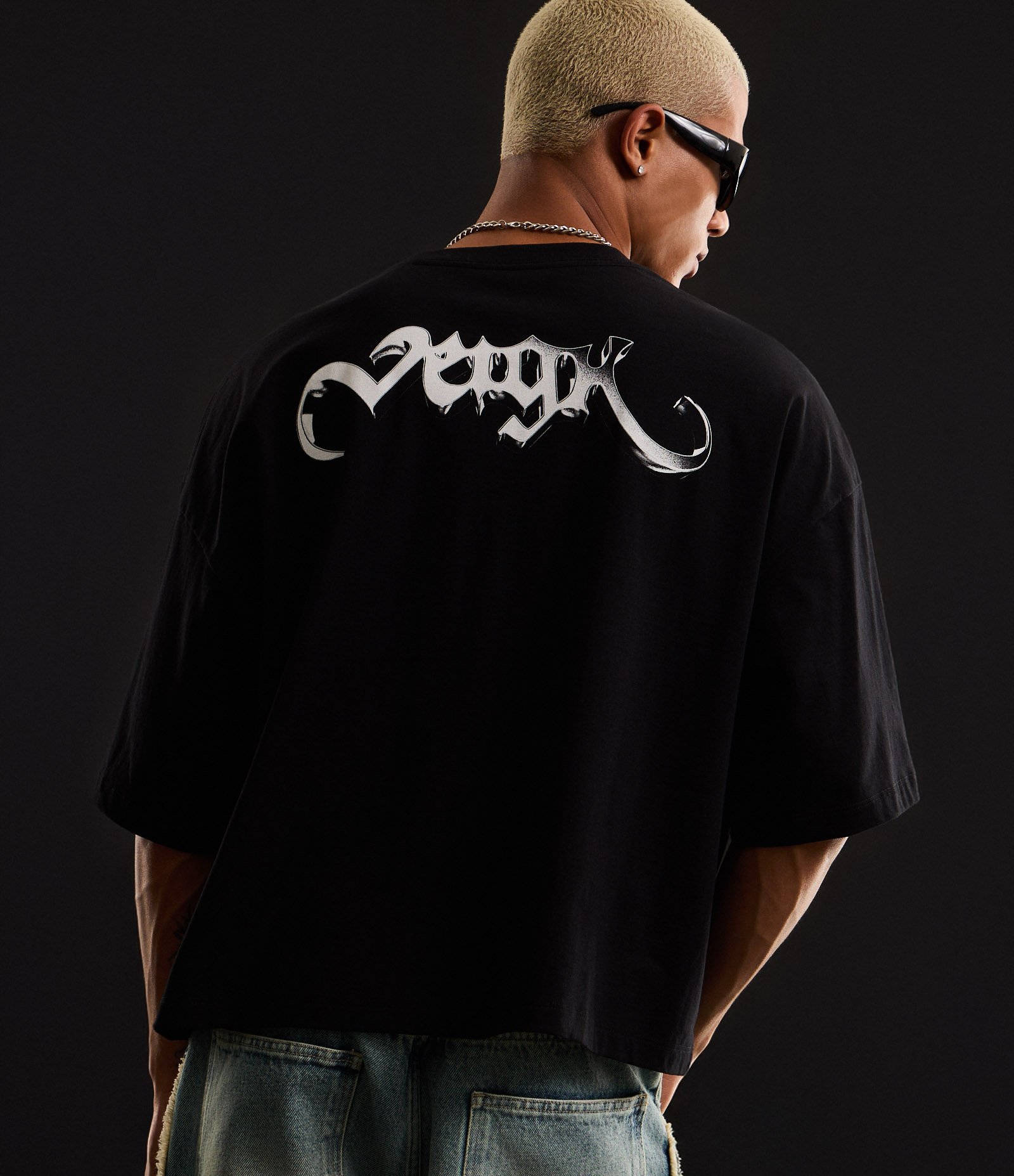 Camiseta Oversized em Algodão com Estampa Lettering Eu Venci o Mundo Veigh Preto 3