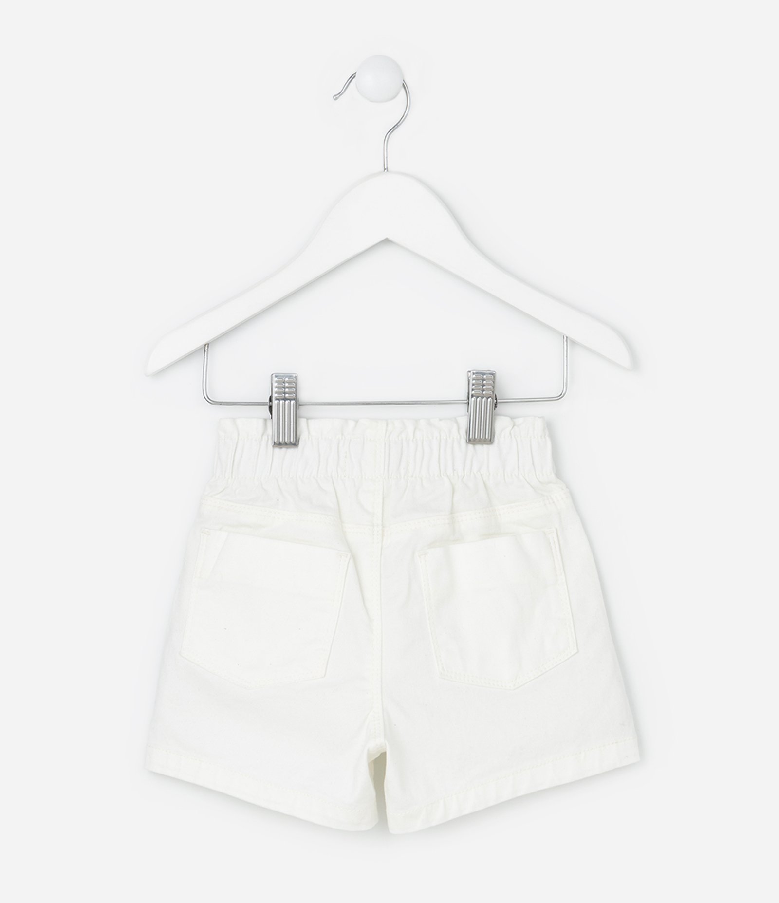 Short Infantil Clochard em Sarja com Estampa de Laços - Tam 1 a 6 Anos Branco 2
