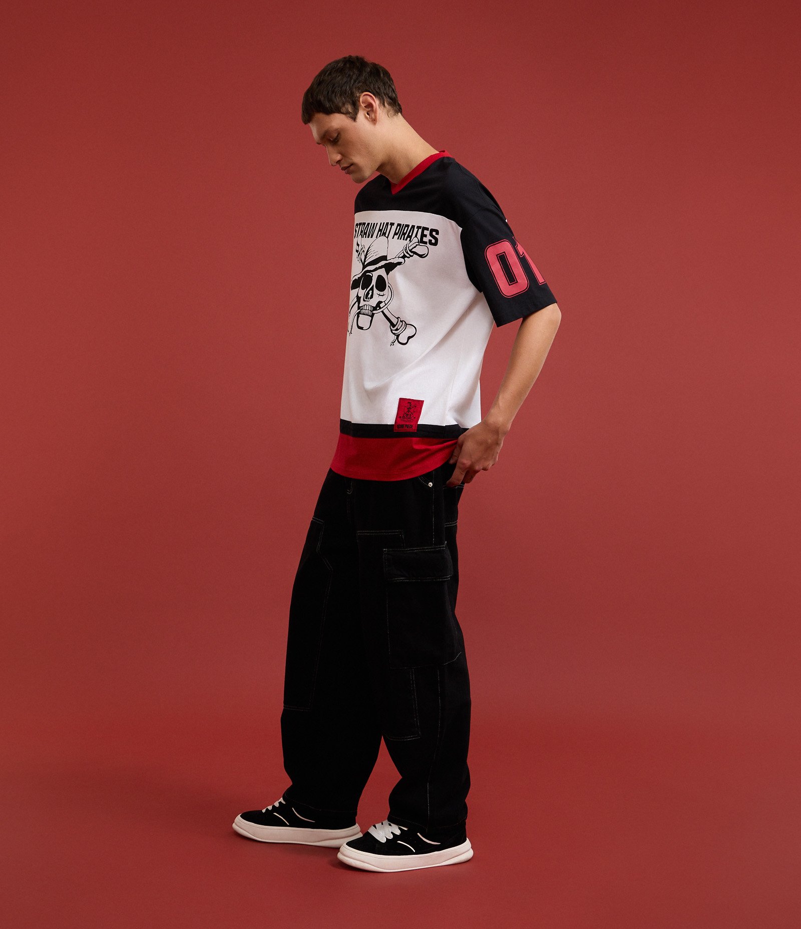 Camiseta Relaxd em Algodão com Estampa One Piece Branco 6