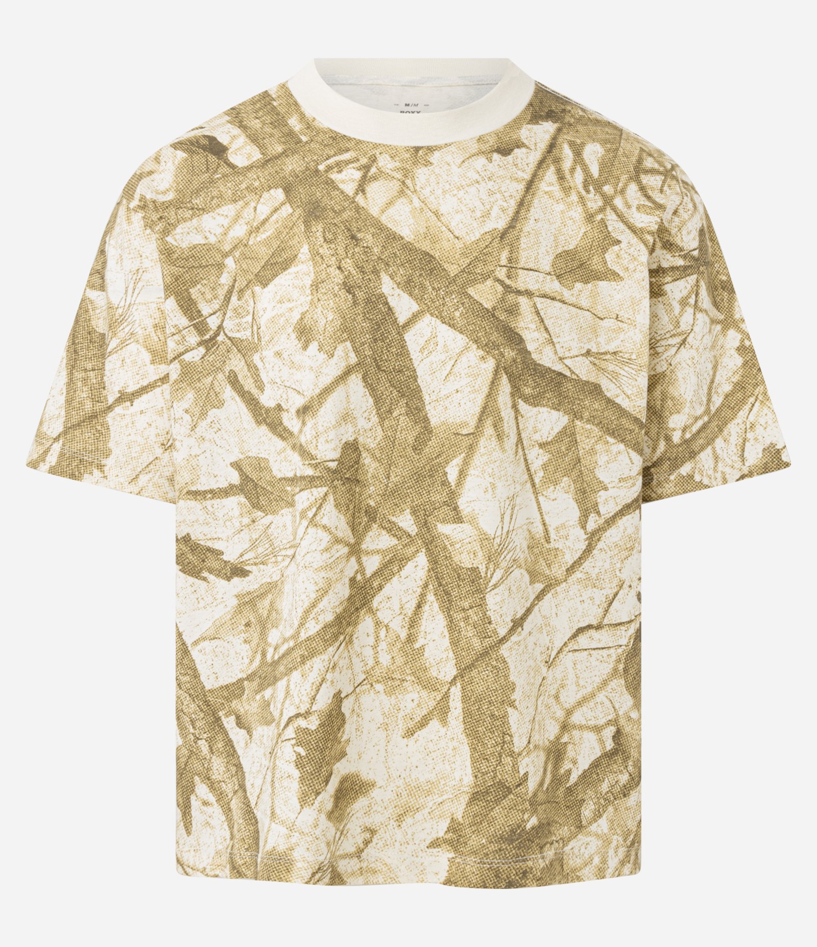 Camiseta Boxy em Algodão com Estampa de Folhagem Amarelo 8