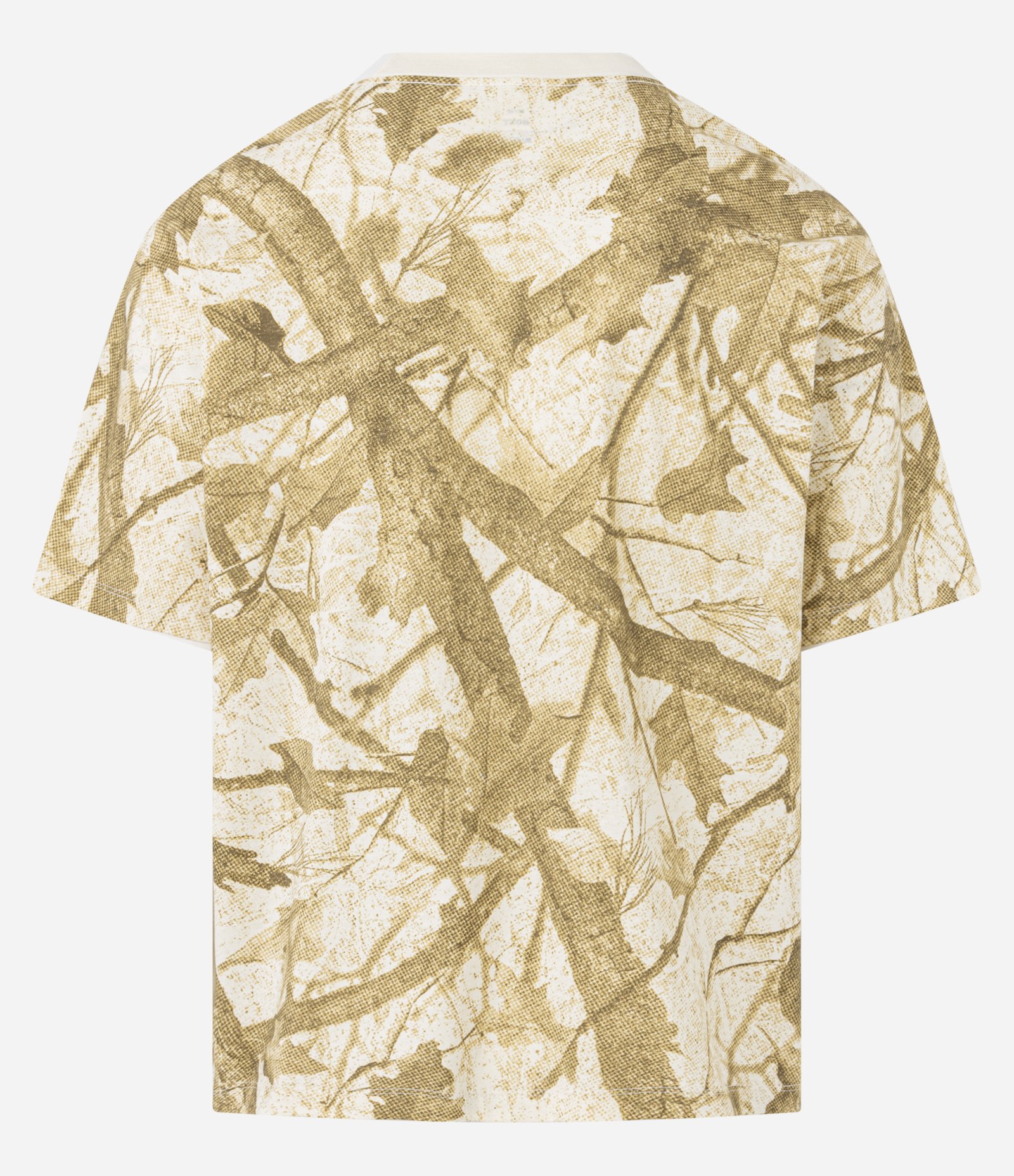 Camiseta Boxy em Algodão com Estampa de Folhagem Amarelo 9