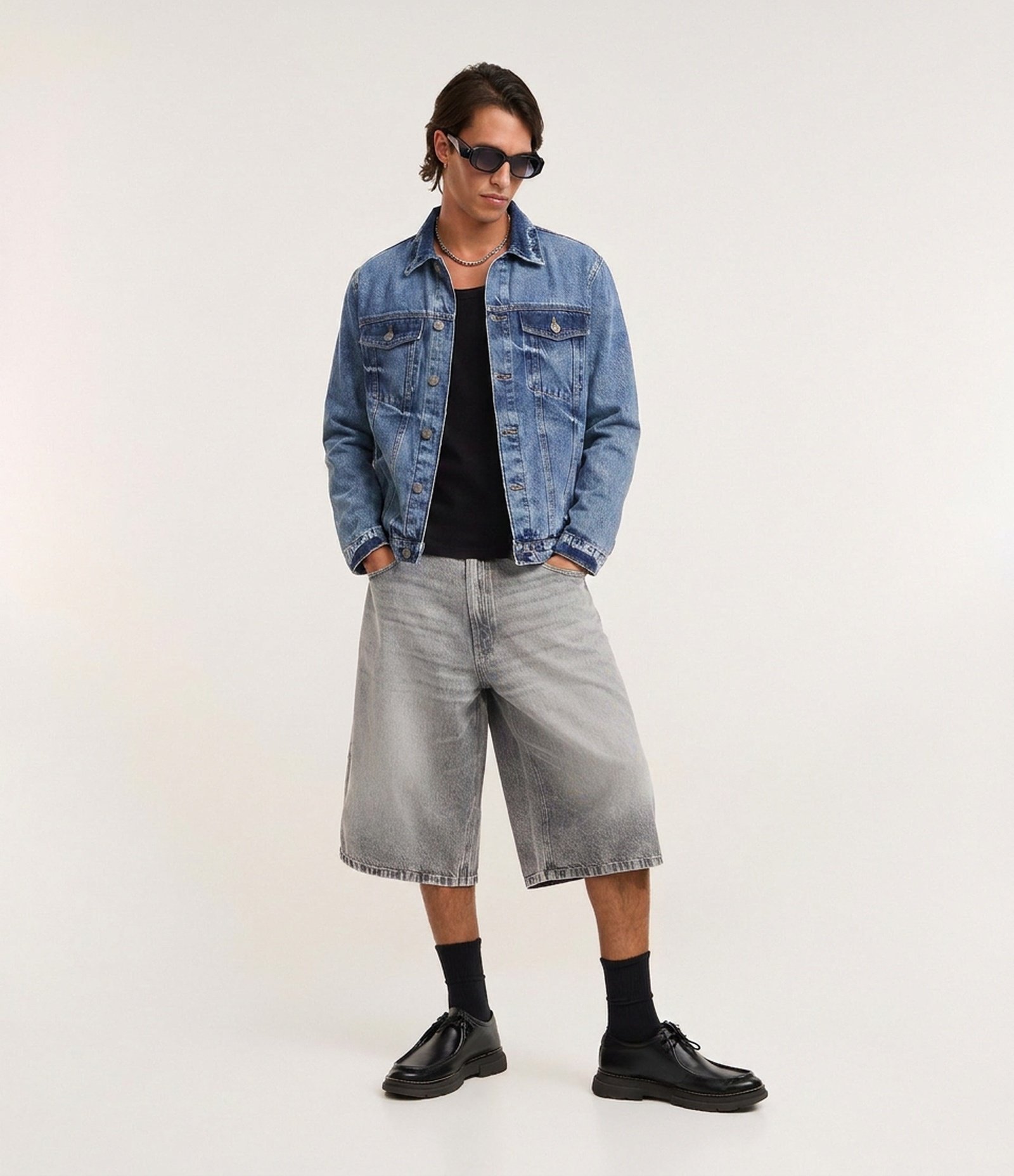 Jaqueta Regular em Jeans Estonada Azul 1