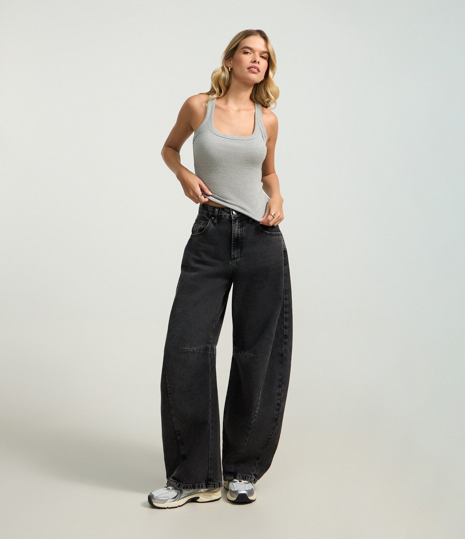 Blusa Regata em Ribana Cinza 2