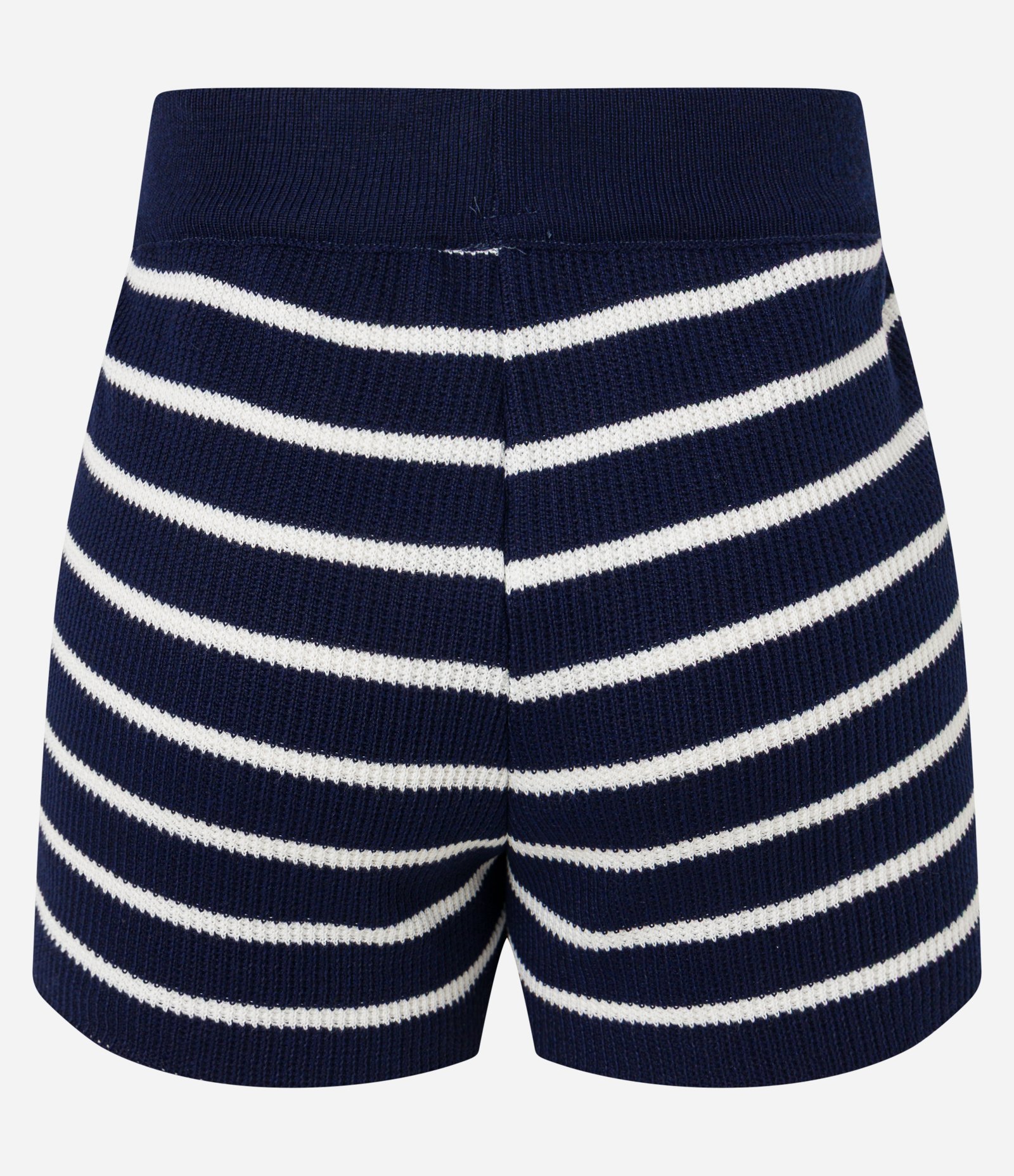 Short Regular em Tricô com Listras Azul Marinho 8
