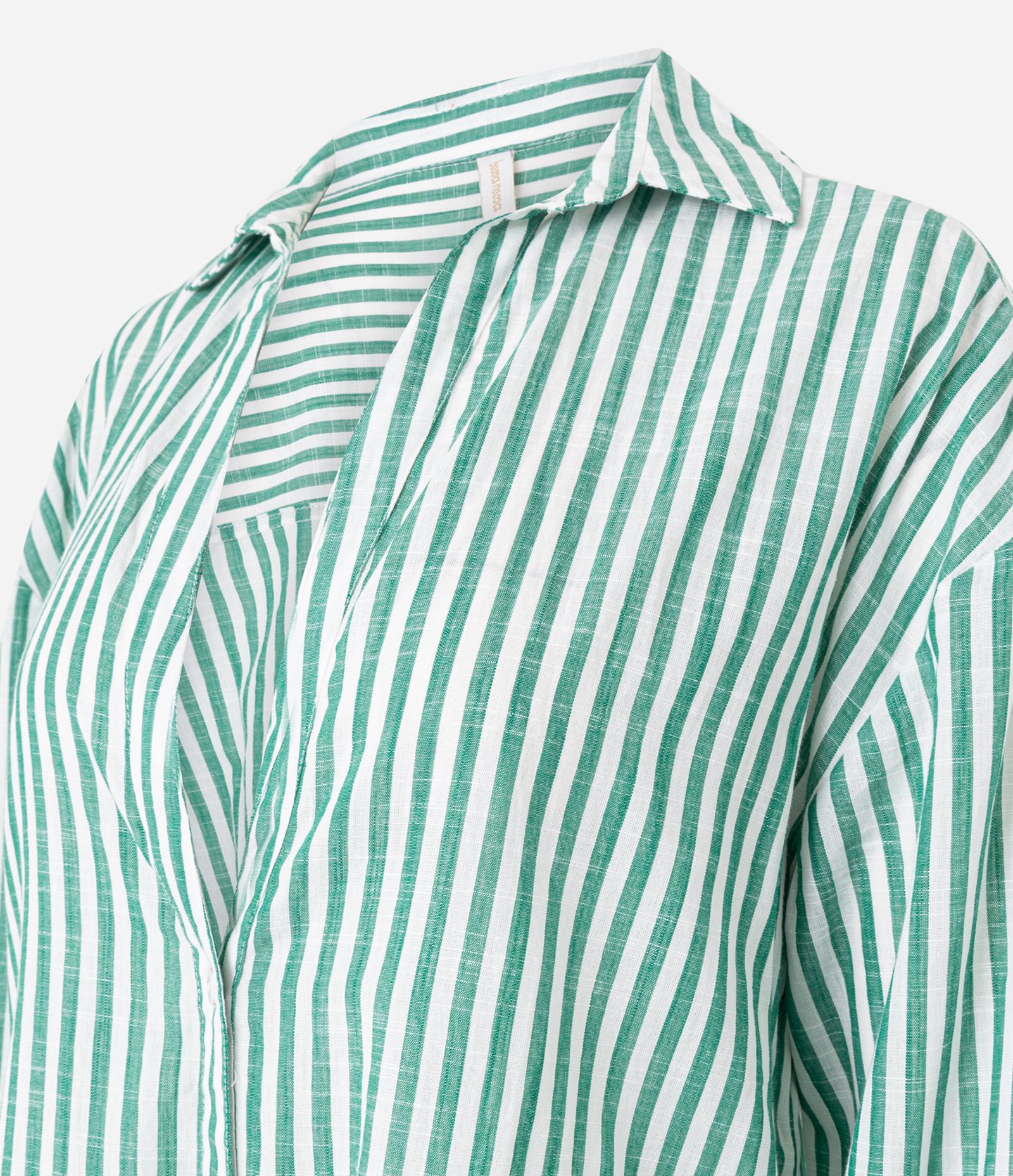 Saída de Praia Chemise em Voil com Listras Fio Tinto Verde 2