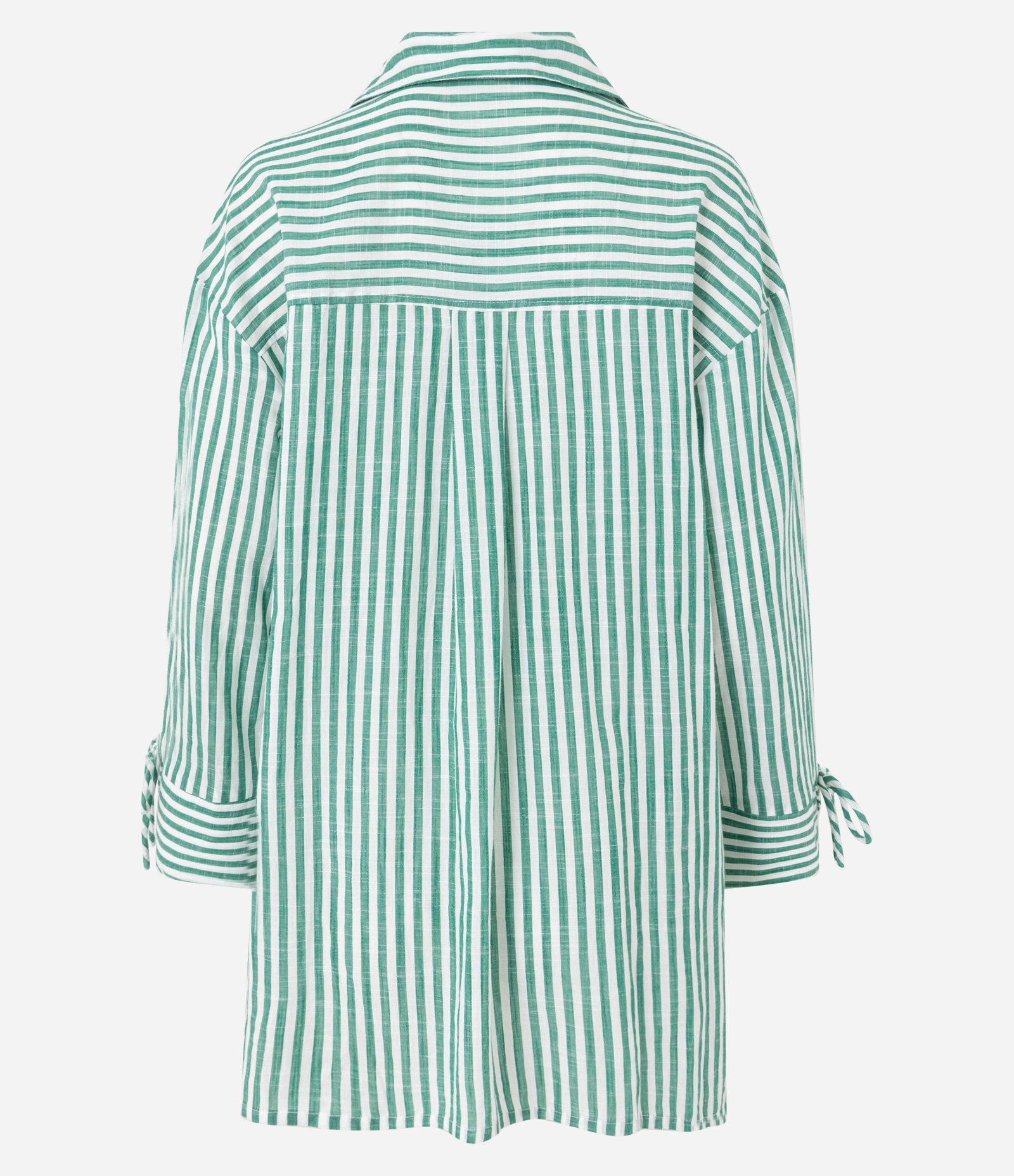 Saída de Praia Chemise em Voil com Listras Fio Tinto Verde 3