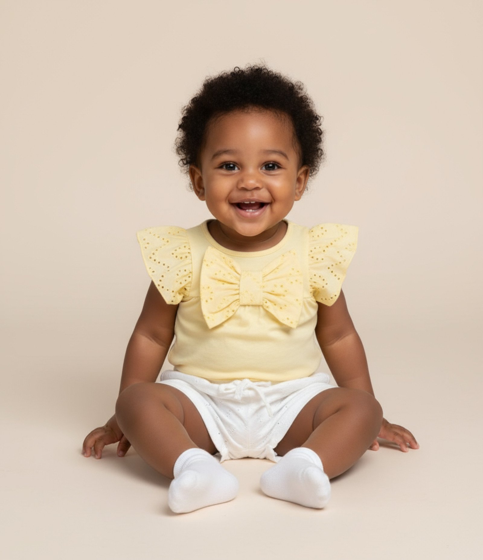 Short Infantil em Laise Texturizado - Tam 0 a 18 Meses Off White 2