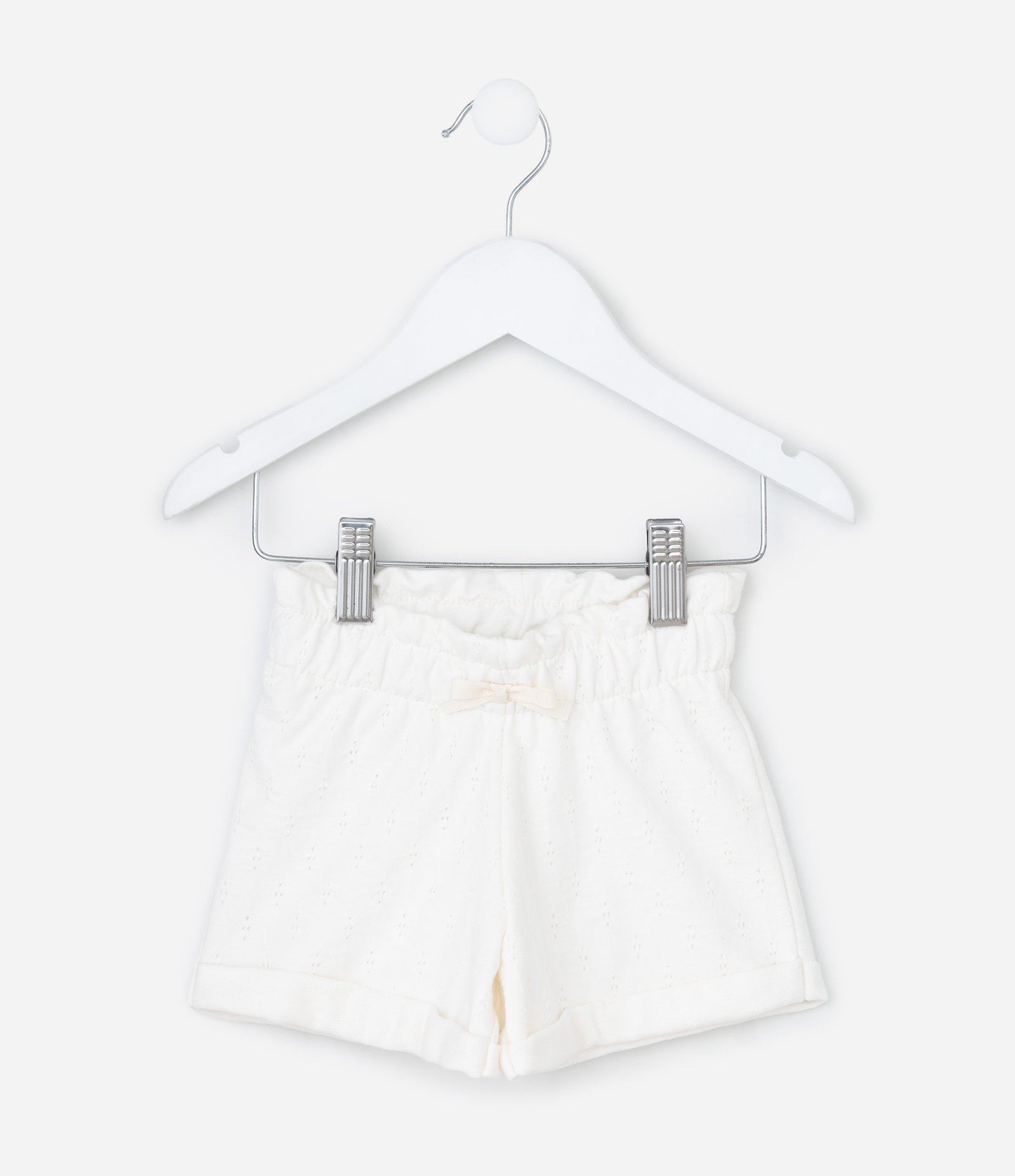 Short Infantil em Laise Texturizado - Tam 0 a 18 Meses Off White 3