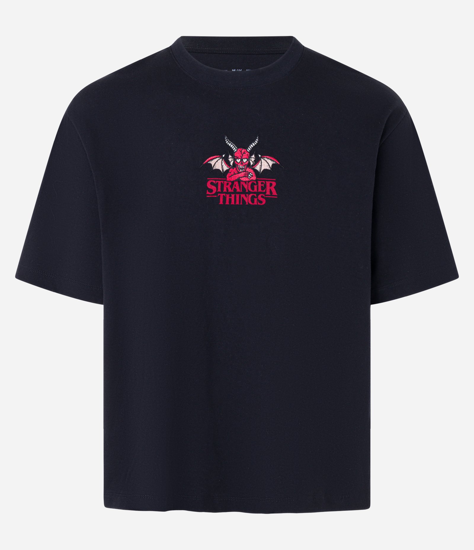 Camiseta Boxy em Algodão com Estampa Stranger Things Preto 5