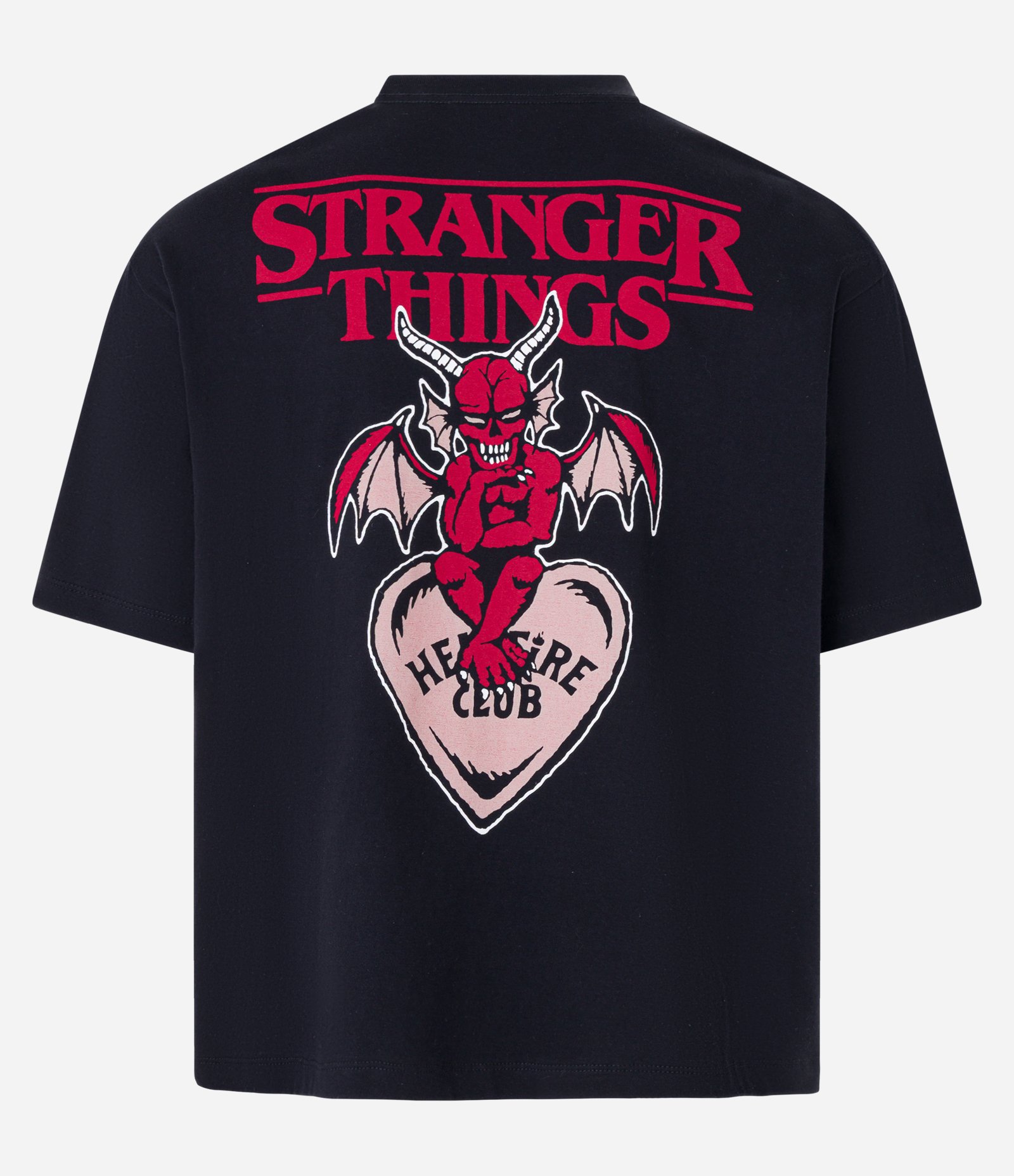 Camiseta Boxy em Algodão com Estampa Stranger Things Preto 7