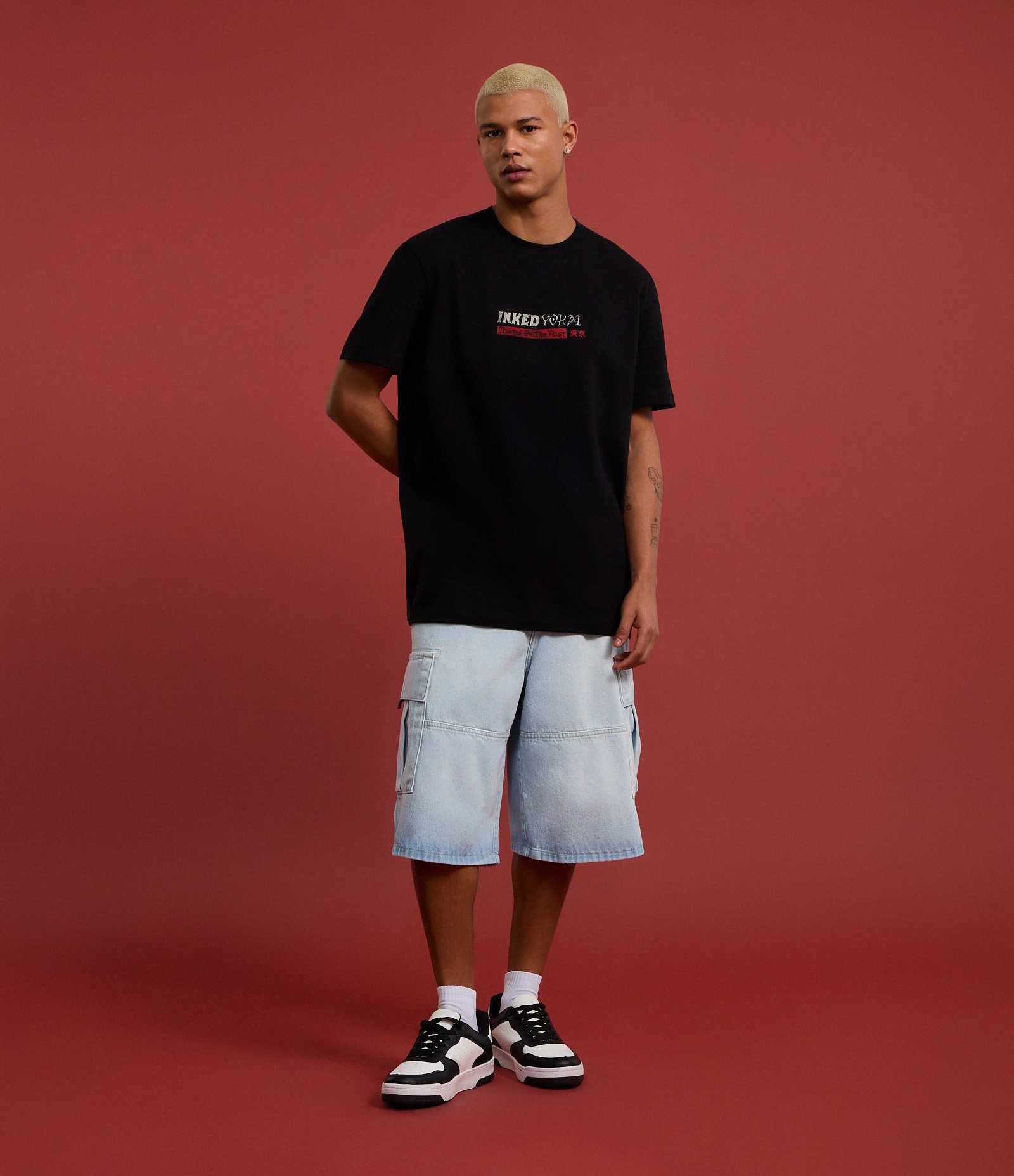 Camiseta Comfort em Algodão com Estampa Lettering Inked Preto 3