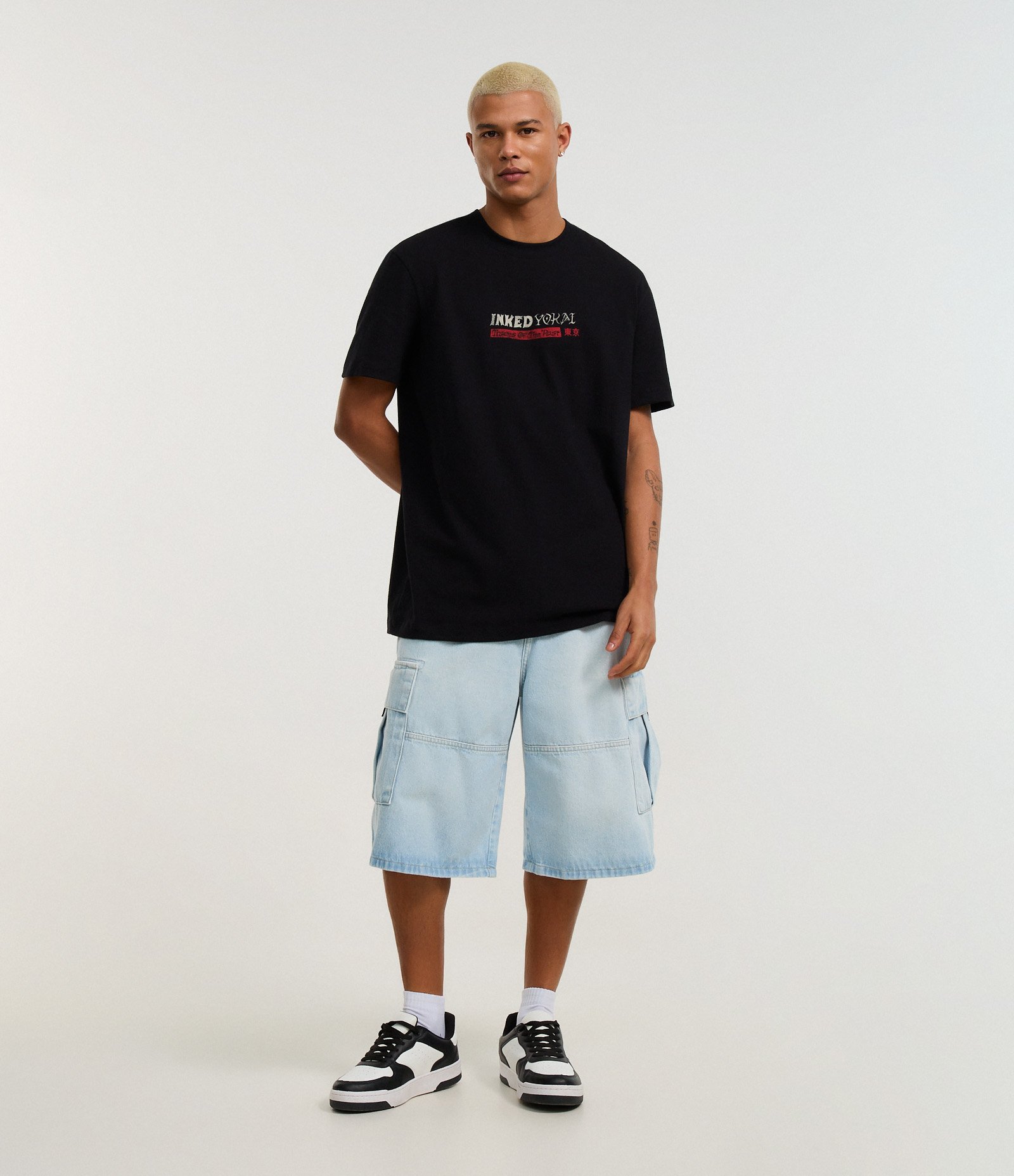 Camiseta Comfort em Algodão com Estampa Lettering Inked Preto 6