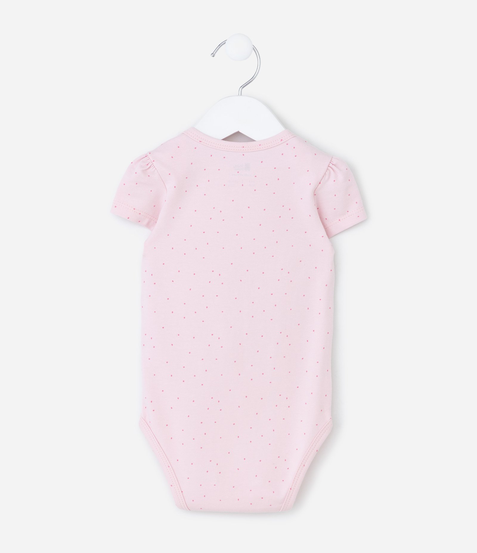 Body Infantil com Estampa Poá e Flor - Tam 0 a 18 Meses Rosa 3