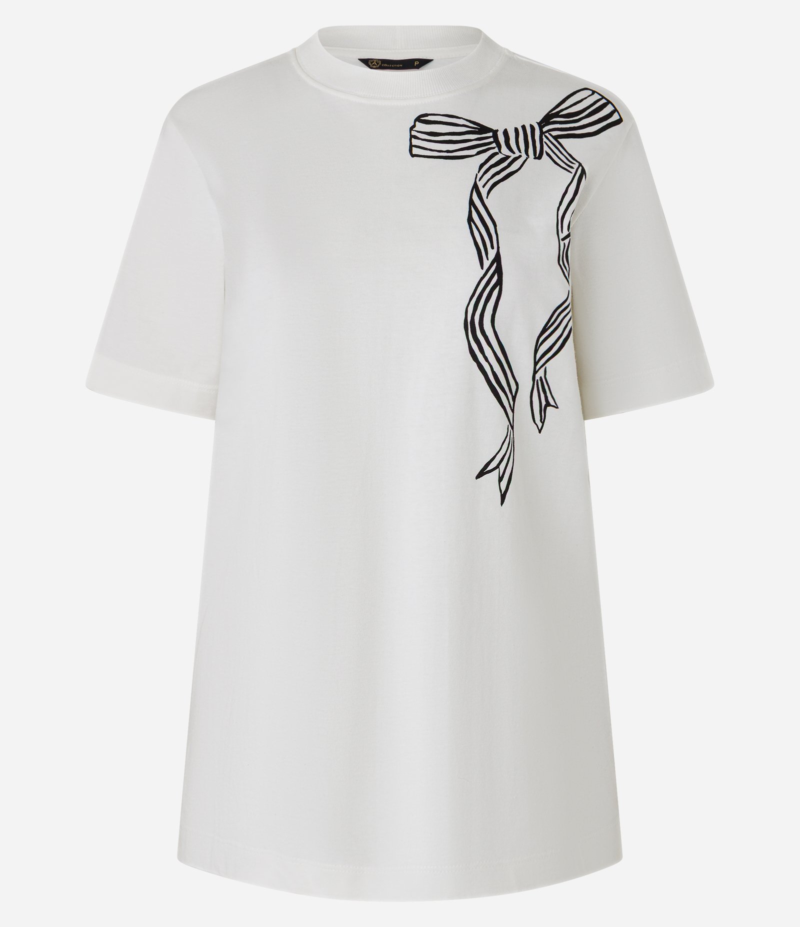 Camiseta em Algodão com Estampa de Laço Branco 5