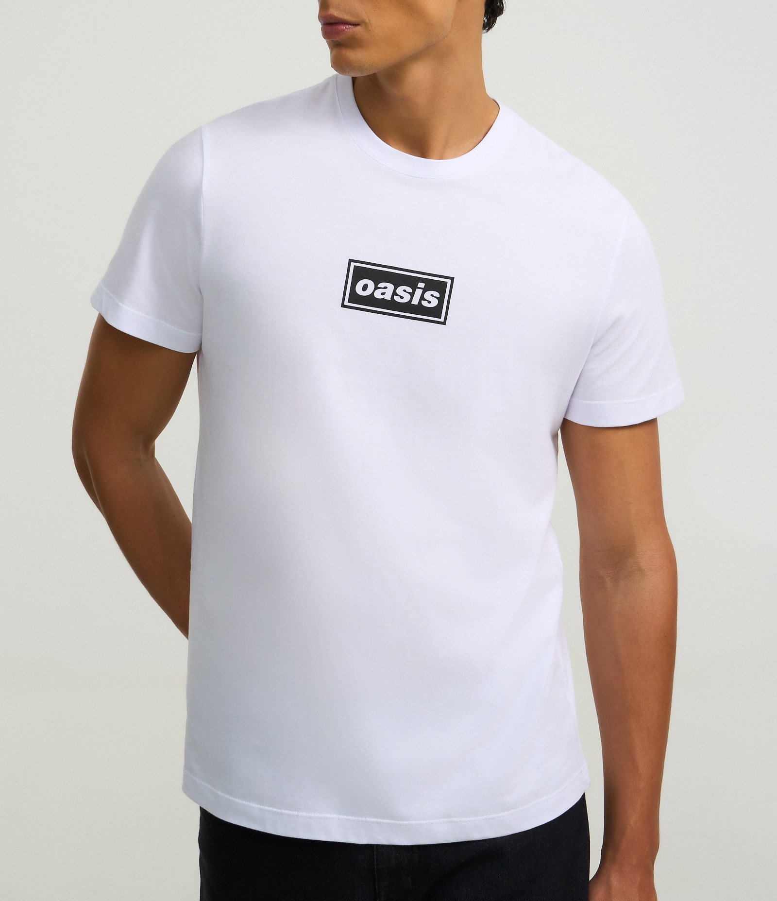 Camiseta Regular em Algodão com Estampa Banda Oasis Branco 3