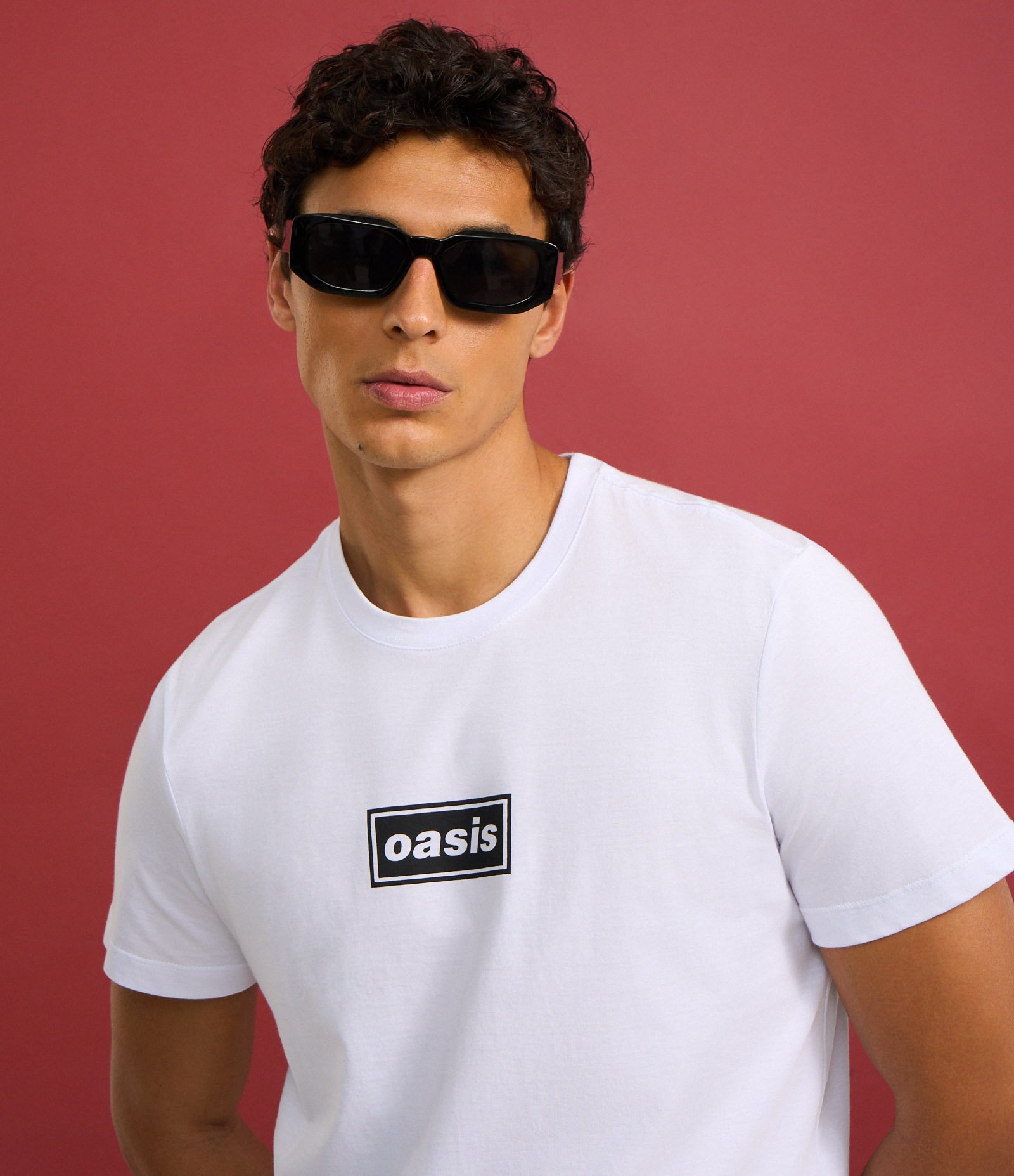 Camiseta Regular em Algodão com Estampa Banda Oasis Branco 4
