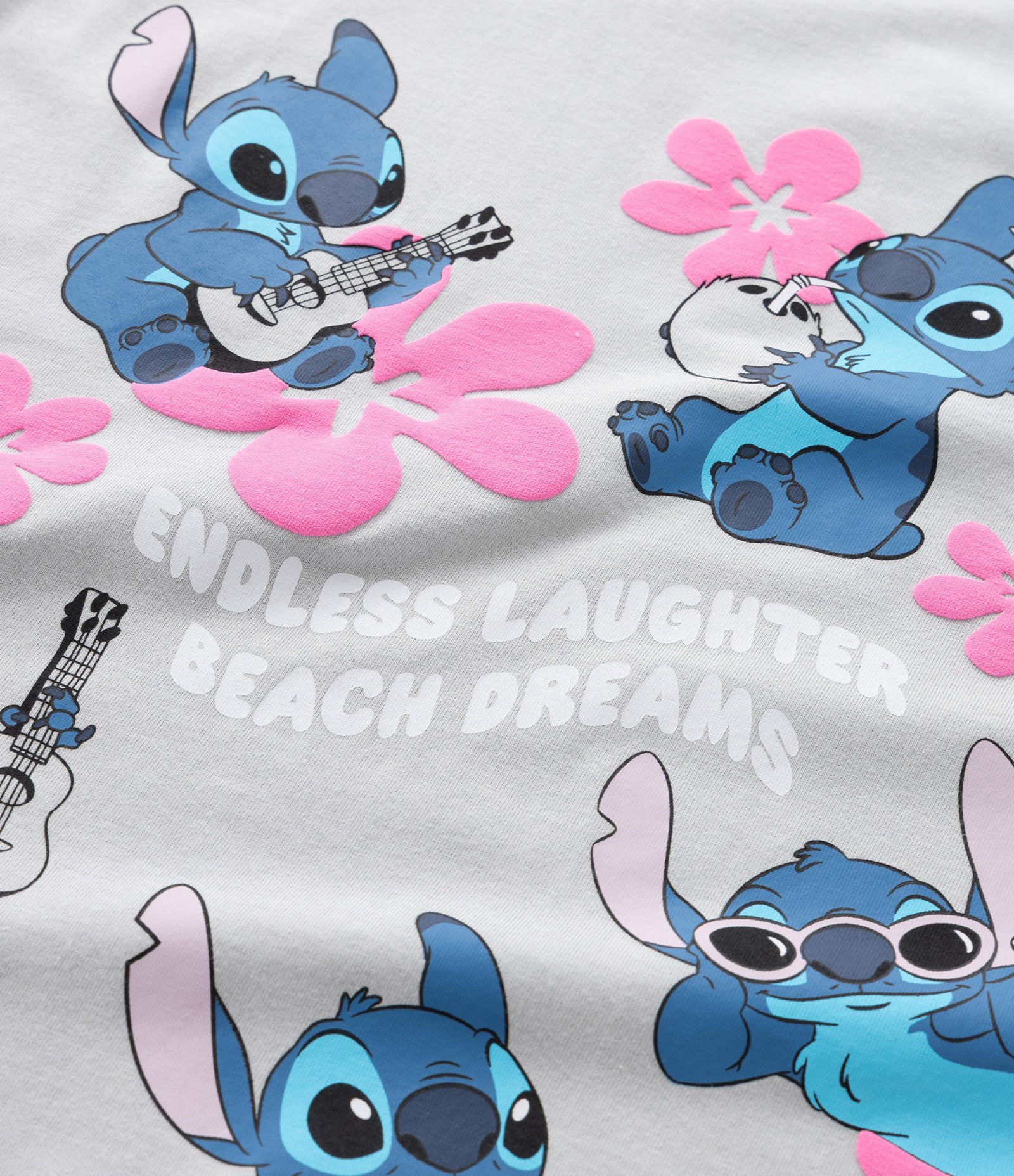 Camiseta Infantil com Estampa Stitch com Flores Havaianas - Tam 5 a 14 Anos Cinza 5