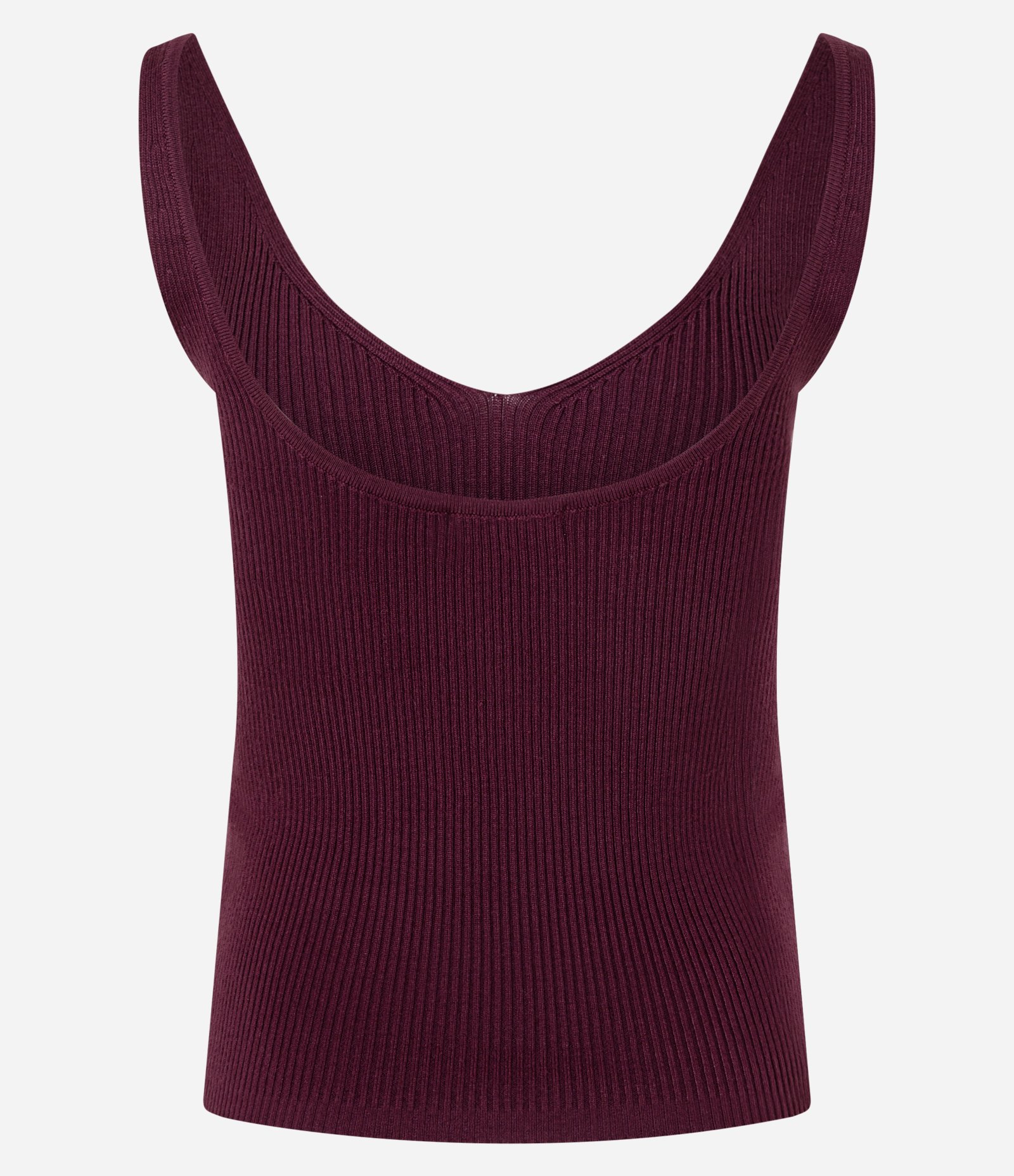 Blusa Canelada em Tricô com Decote V e Costas Decotadas Bordô 3