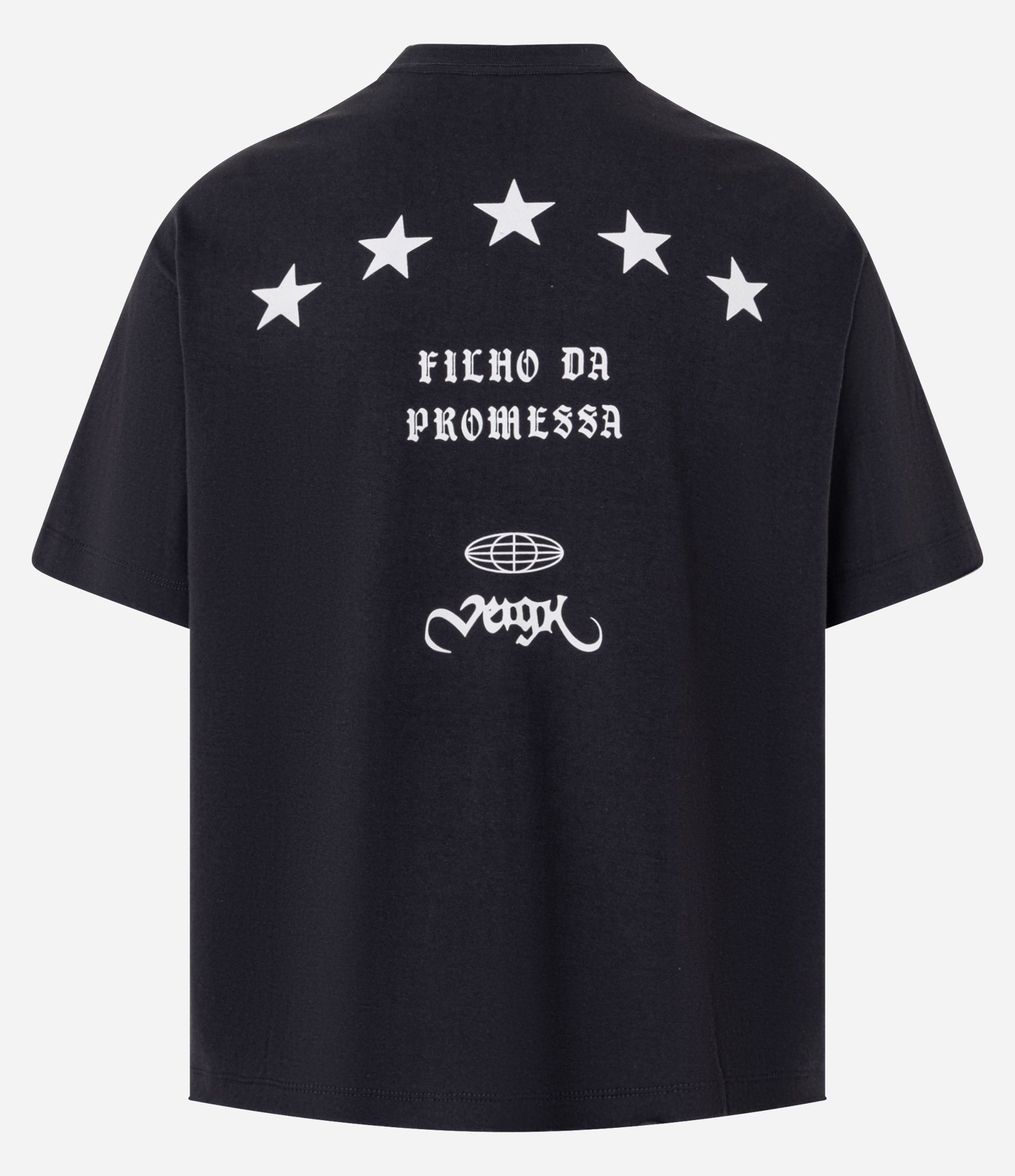 Camiseta Boxy em Algodão com Estampa Filho da Promessa Veigh Cinza 11