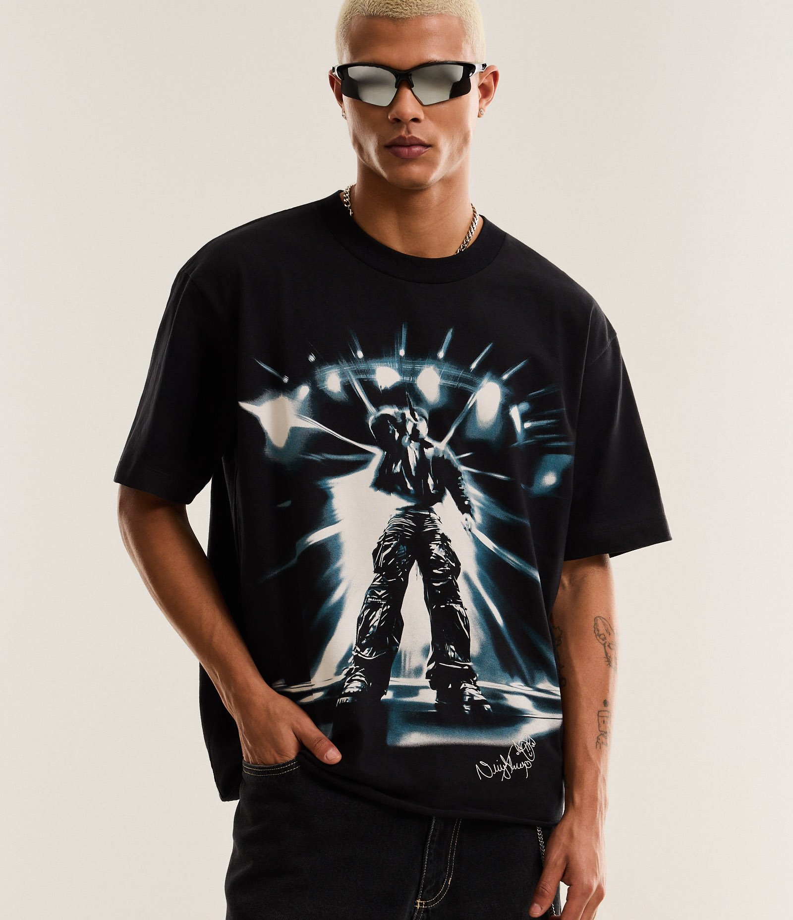 Camiseta Boxy em Algodão com Estampa Filho da Promessa Veigh Cinza 1