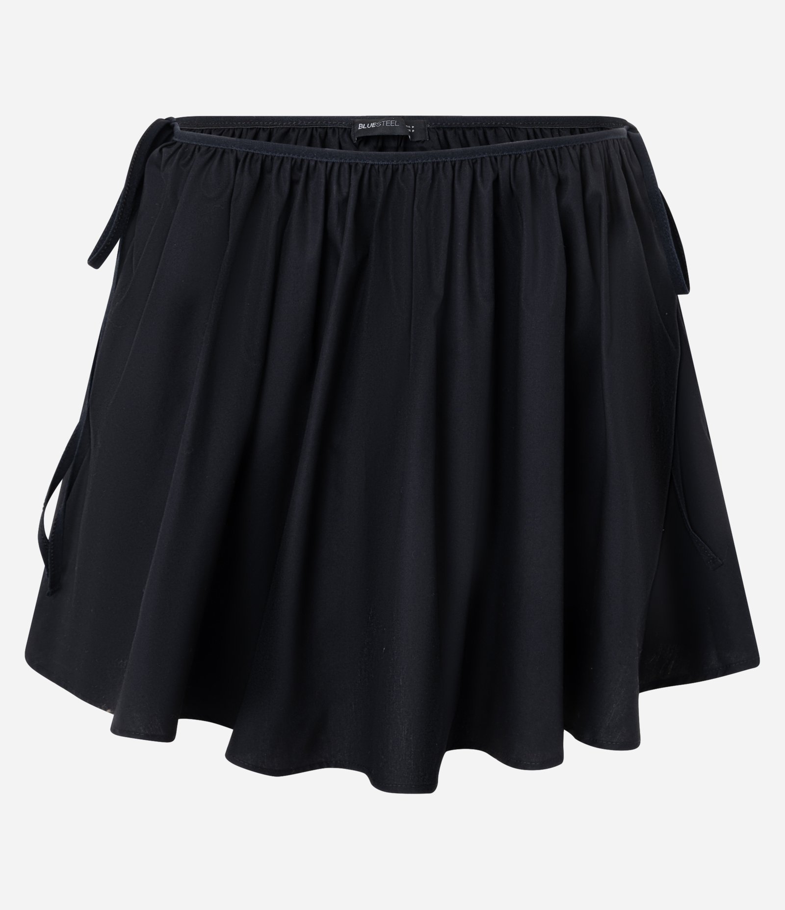 Saia Curta Drapeada com Laços Laterais Preto 5