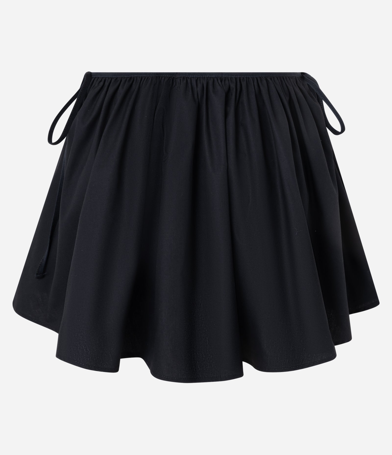 Saia Curta Drapeada com Laços Laterais Preto 6