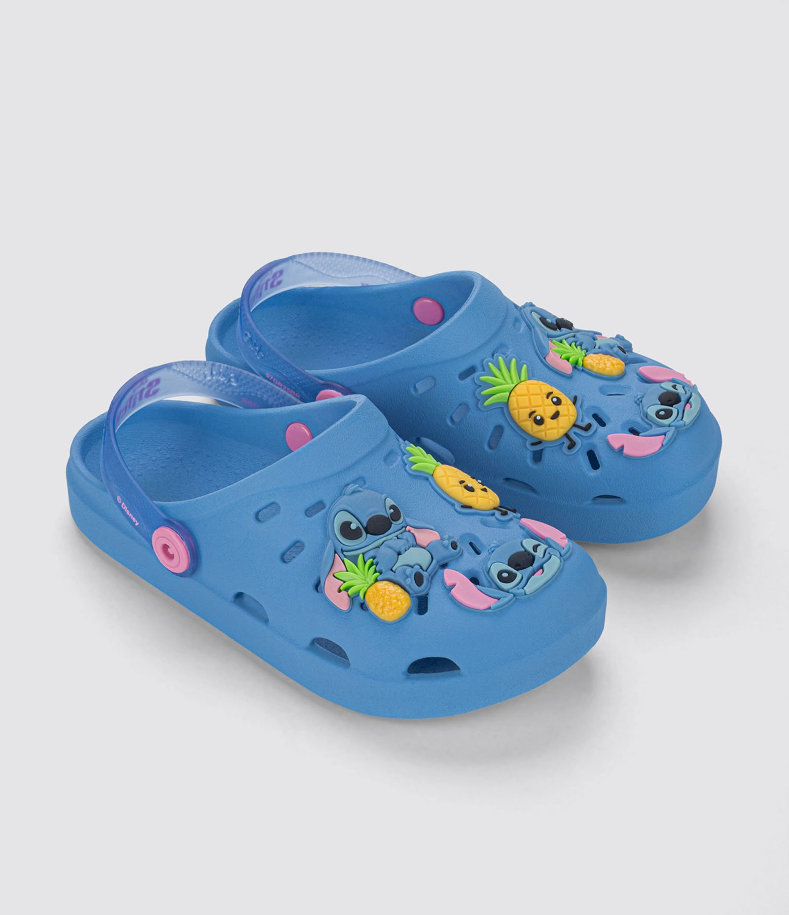 Sandália Babuche Infantil com Patch Stitch e Abacaxi - Tam 23 ao 34 Azul 1